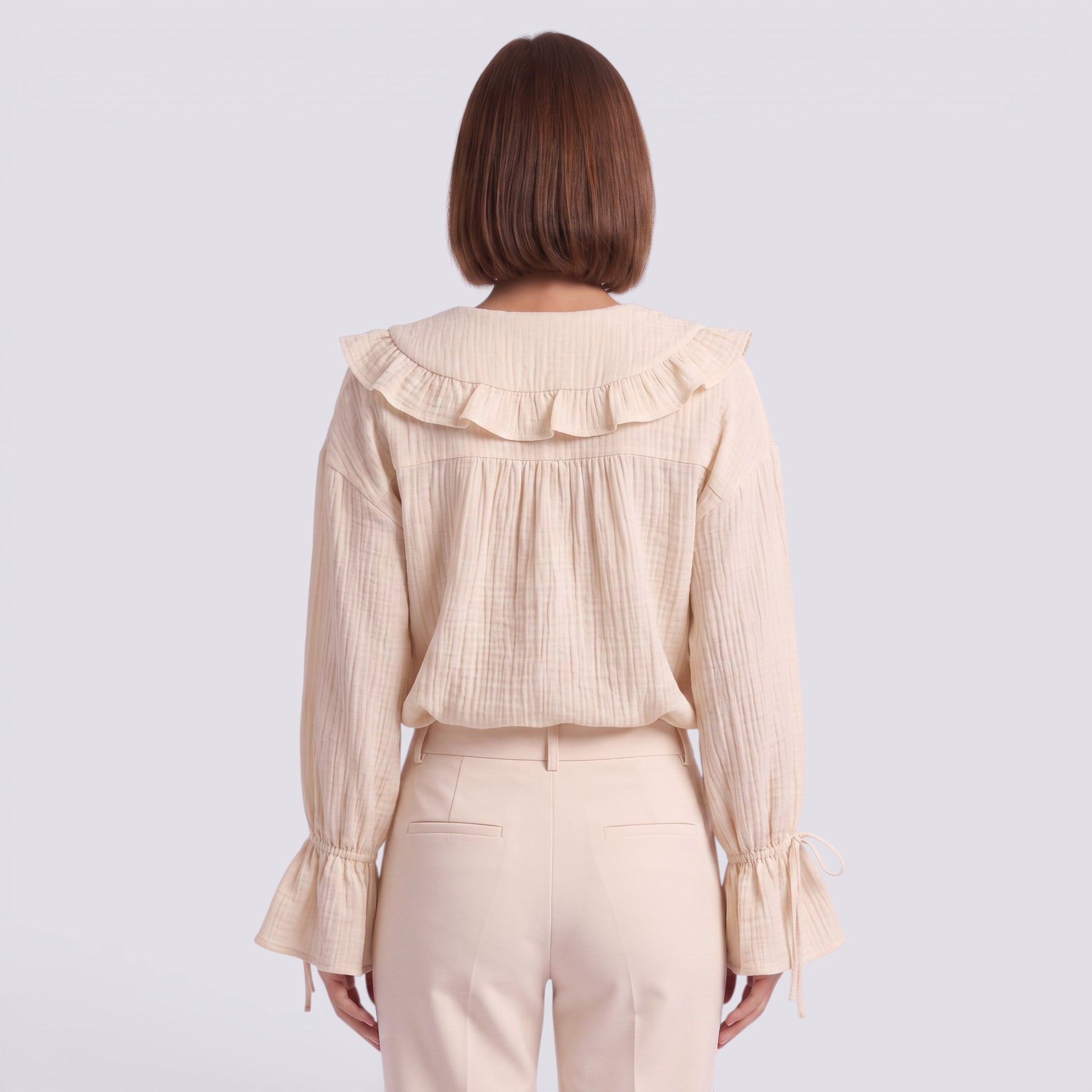 Blusa Mujer Manga Volante Elegante