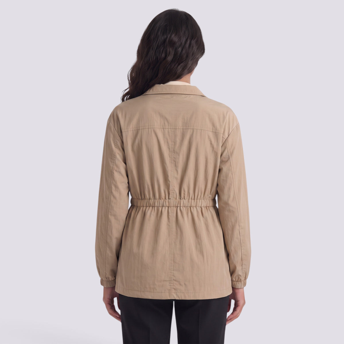 Gabardina Mujer Cortavientos Midi Entallada