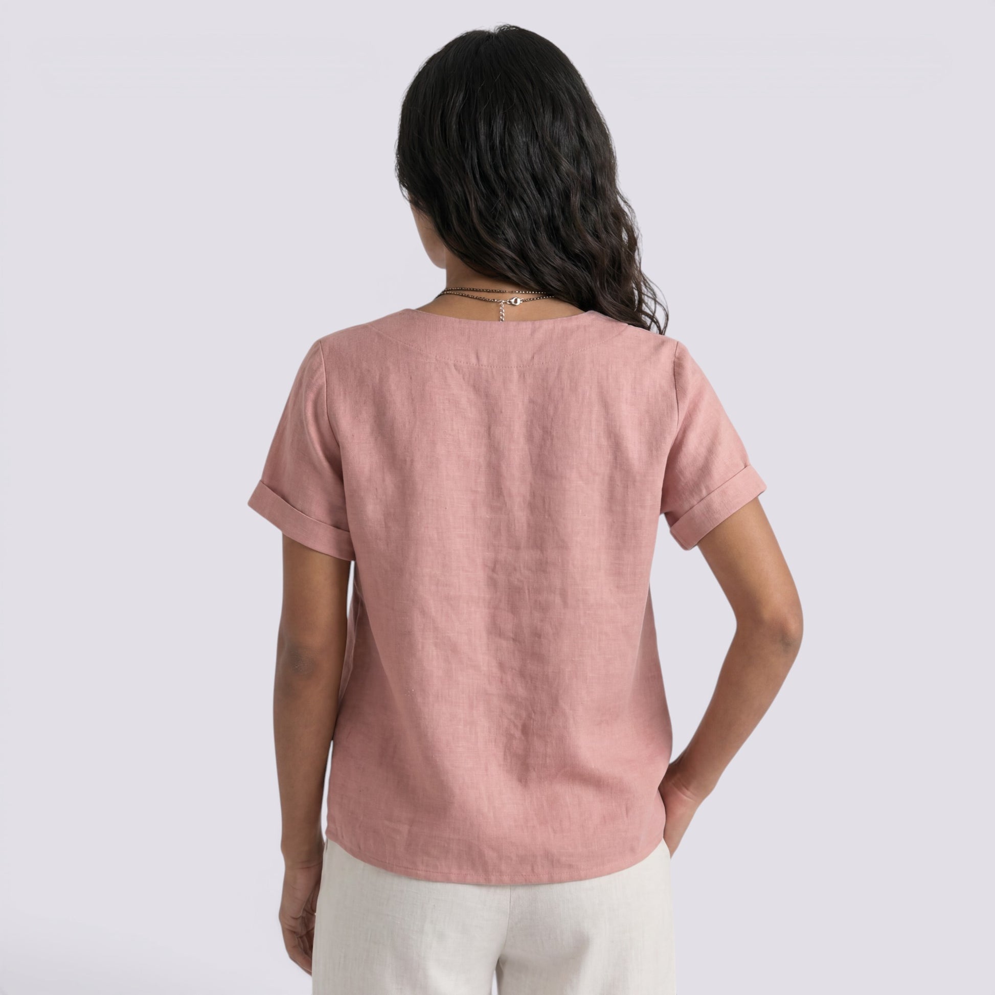 Blusa Lino Mujer Verano Corta