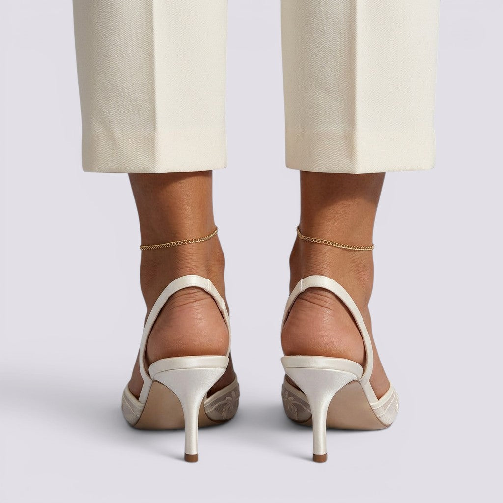 Sandalias Tacón Mujer Bordadas Eleganta