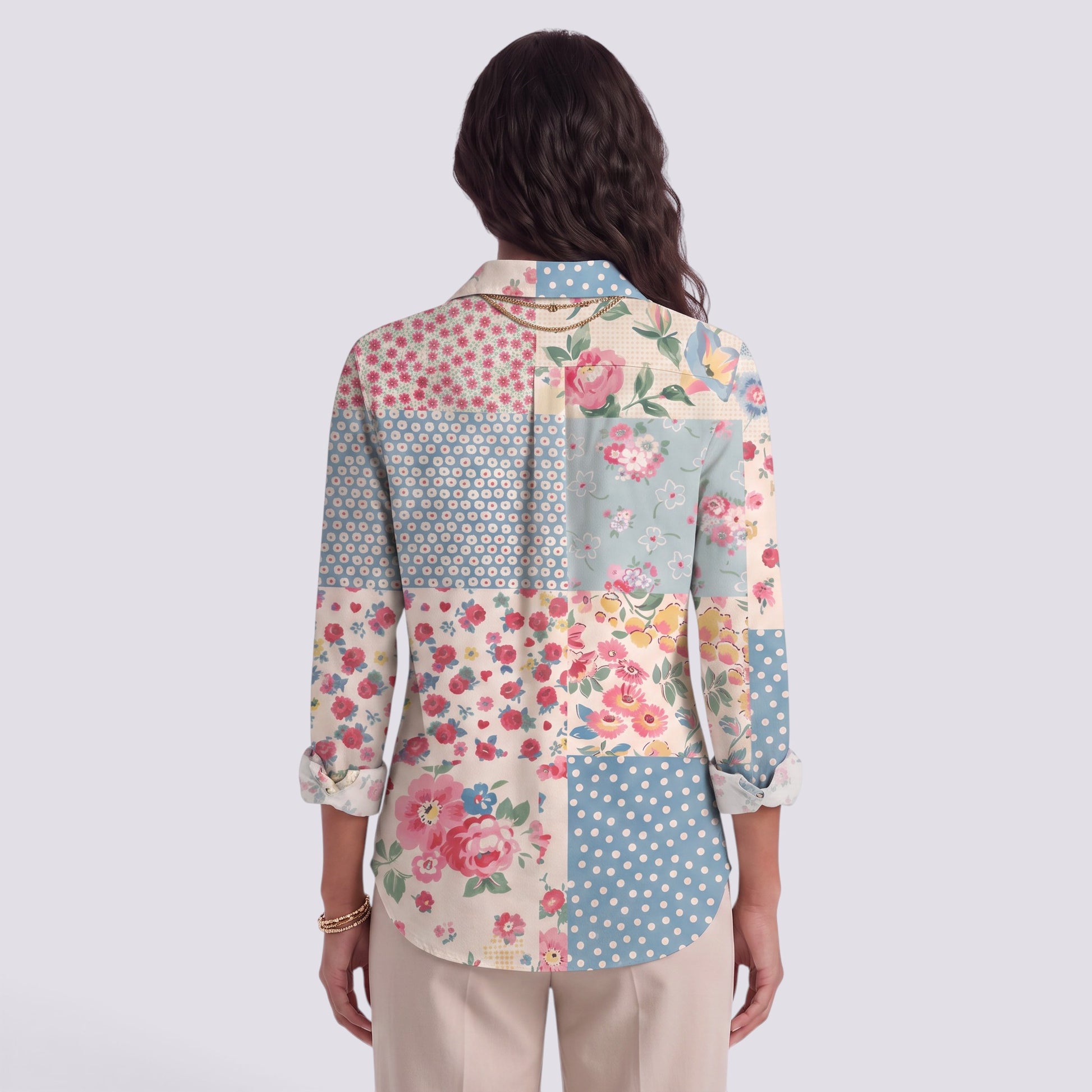 Camisa Mujer Estampado Leopardo Cuello Mao