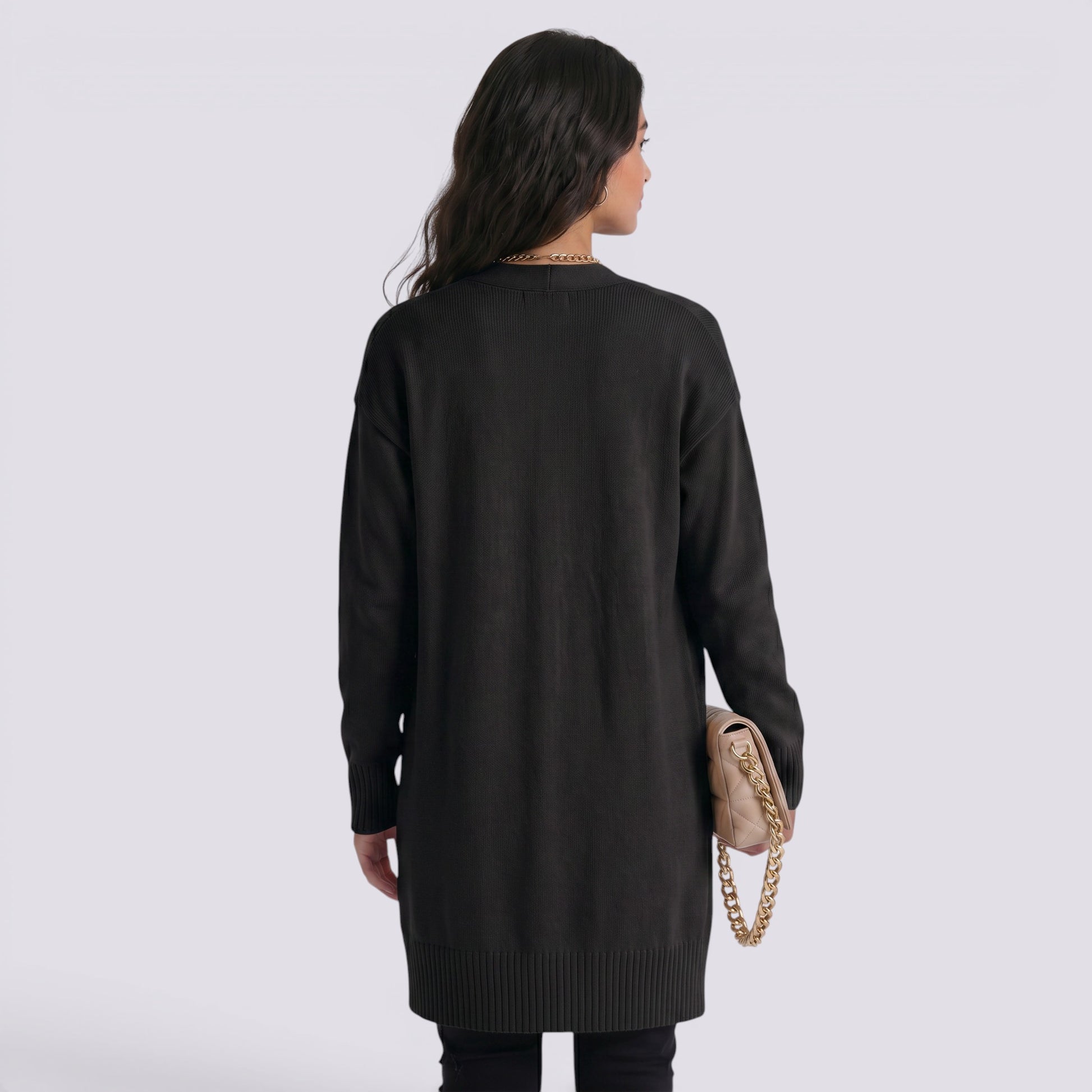Cárdigan Mujer Largo Oversize de Punto
