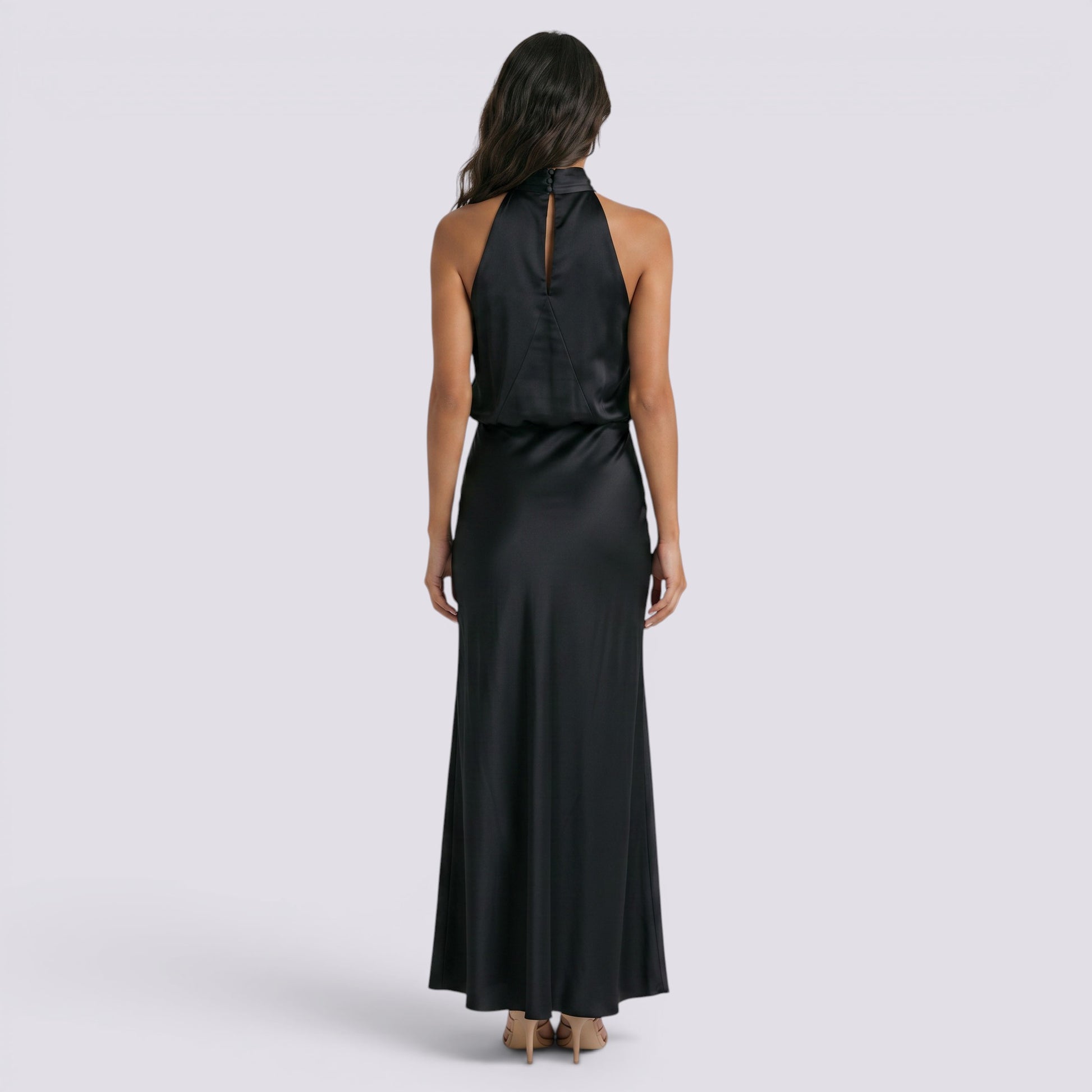 Vestido Largo Mujer Fiesta Satinado