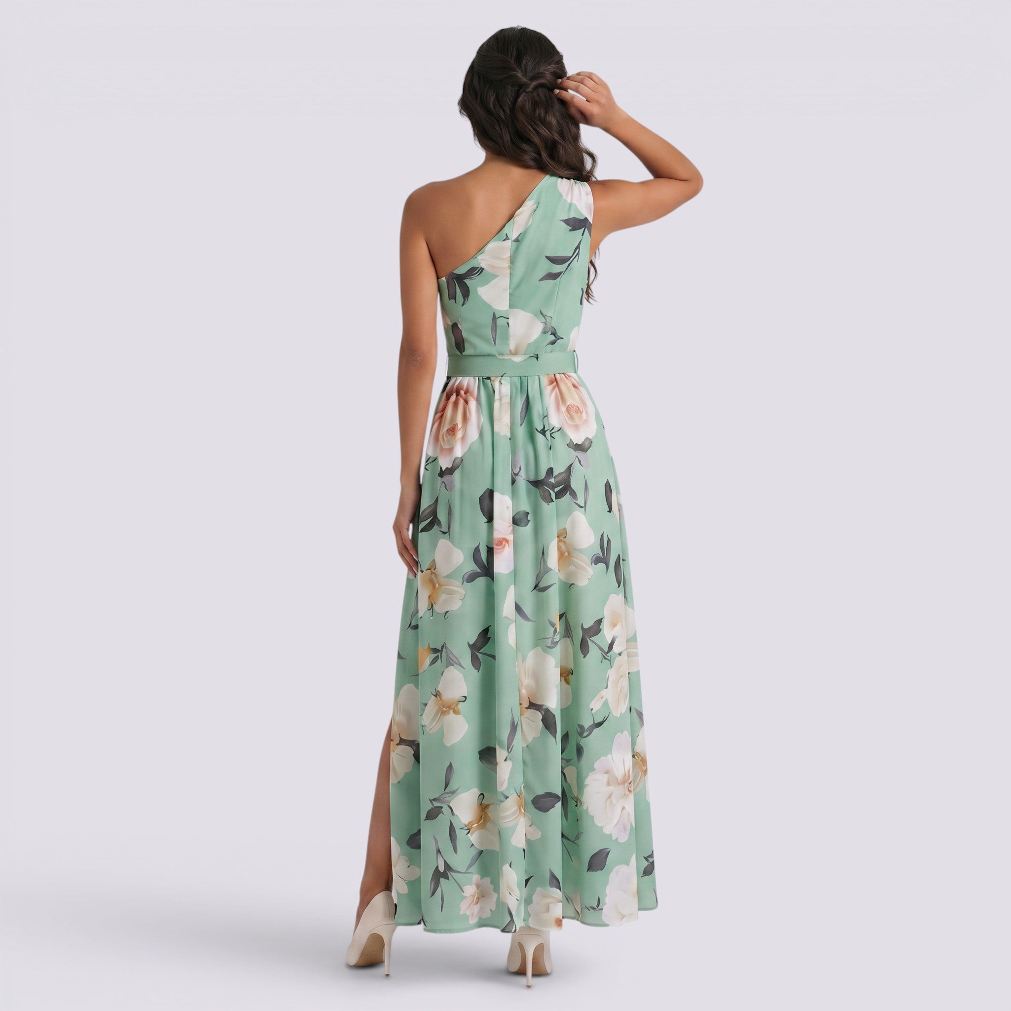 Vestido Largo Sin Mangas Mujer Estampado Elegante