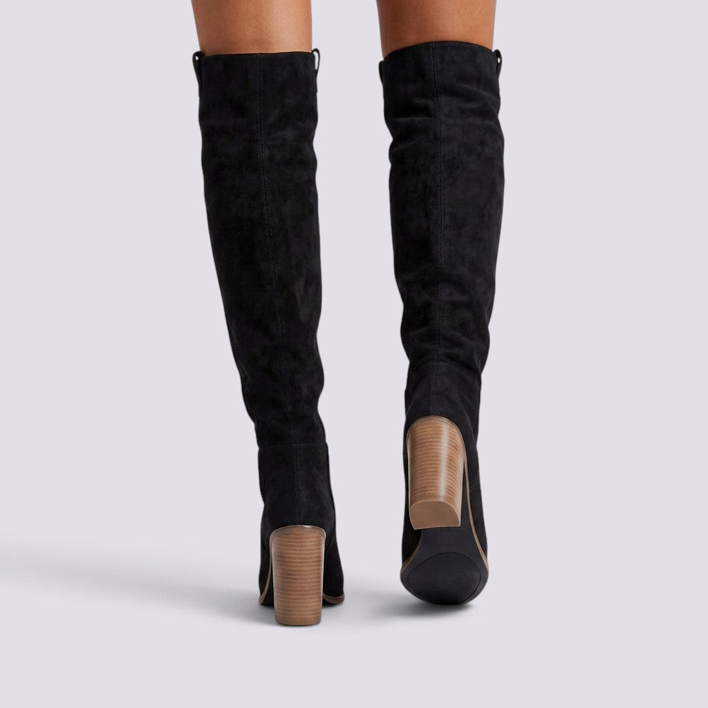 Botas Altas Mujer Punta Fina Ante