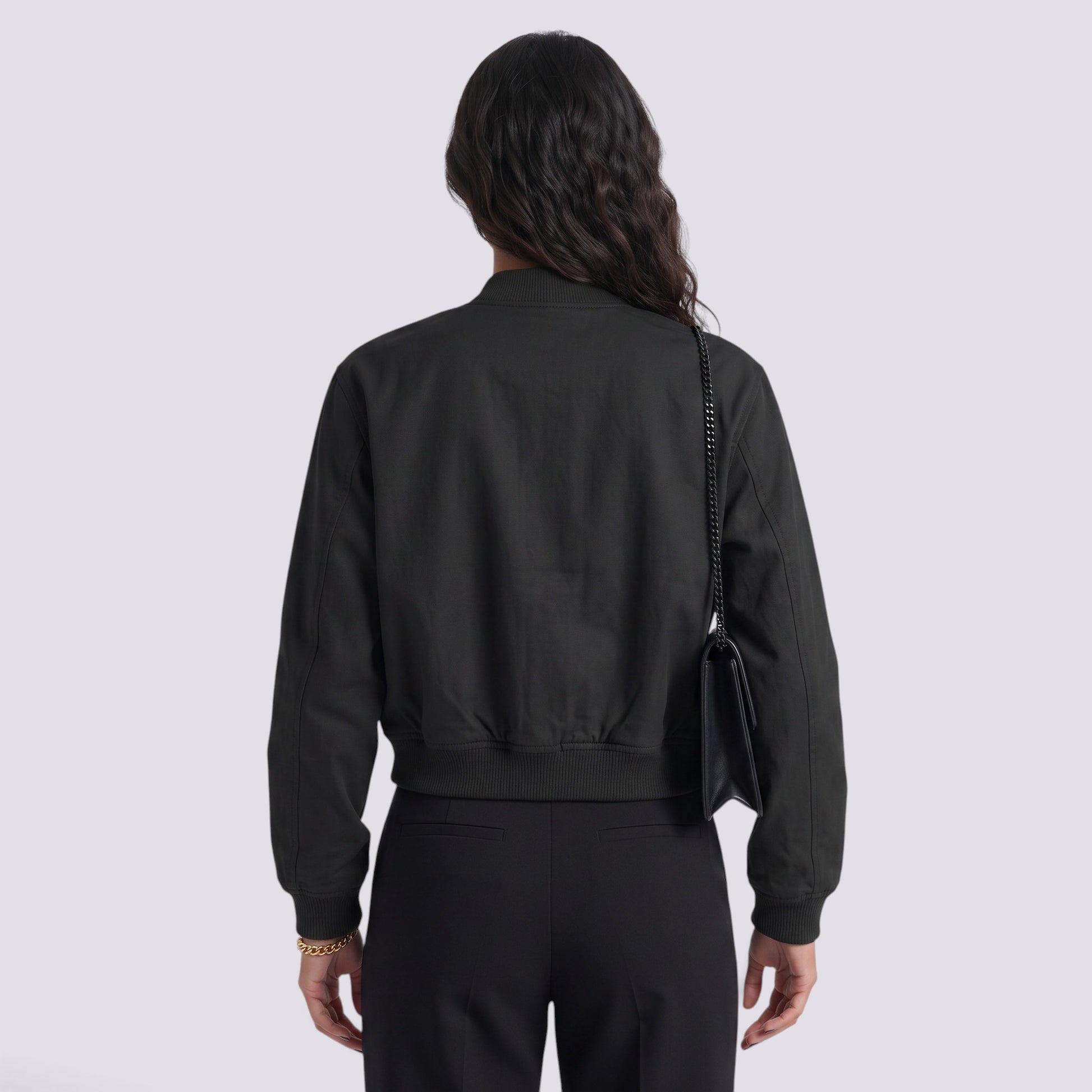 Chaqueta Mujer Cuello Alto Bolsillos Grandes