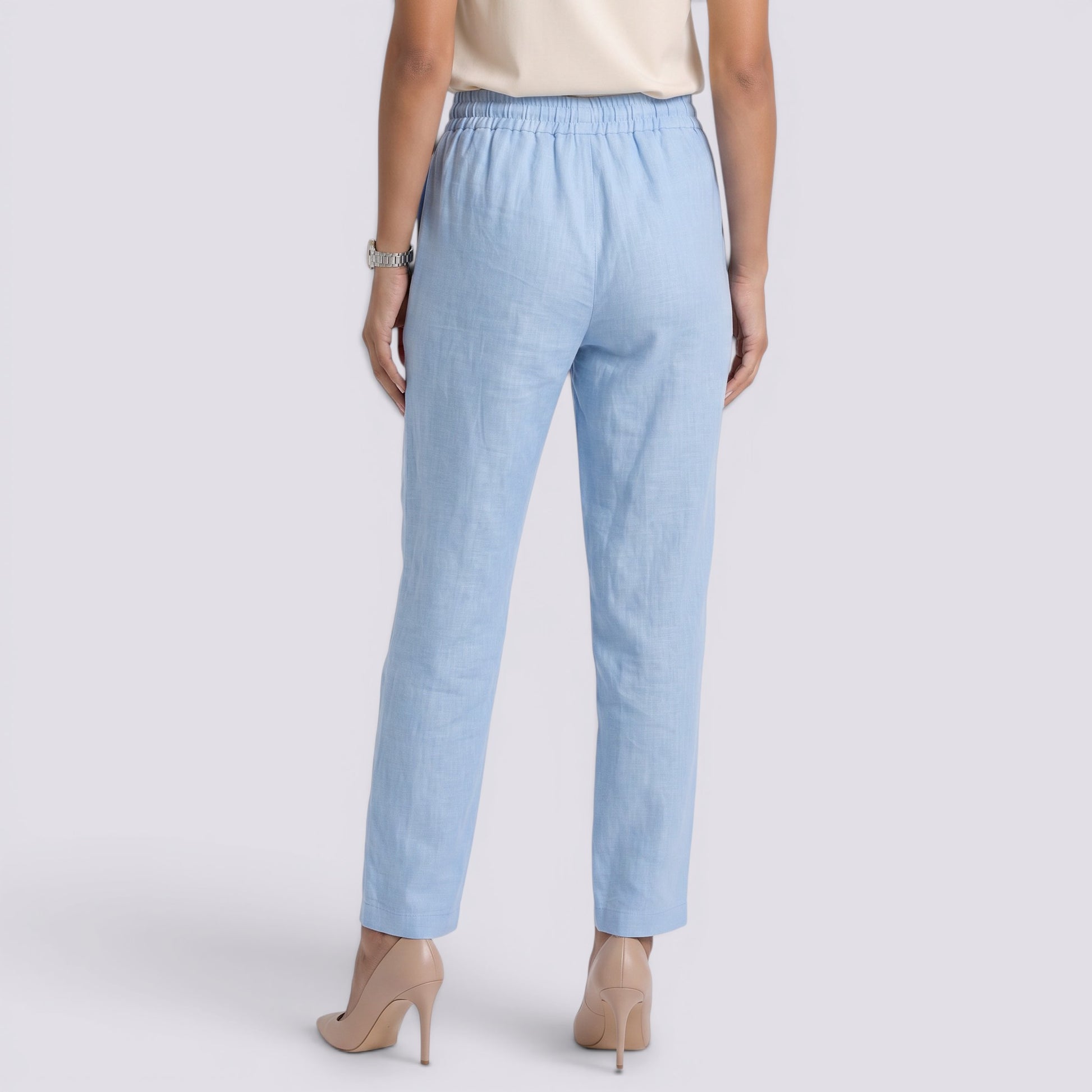Pantalón Verano Mujer Cintura Alta Lino