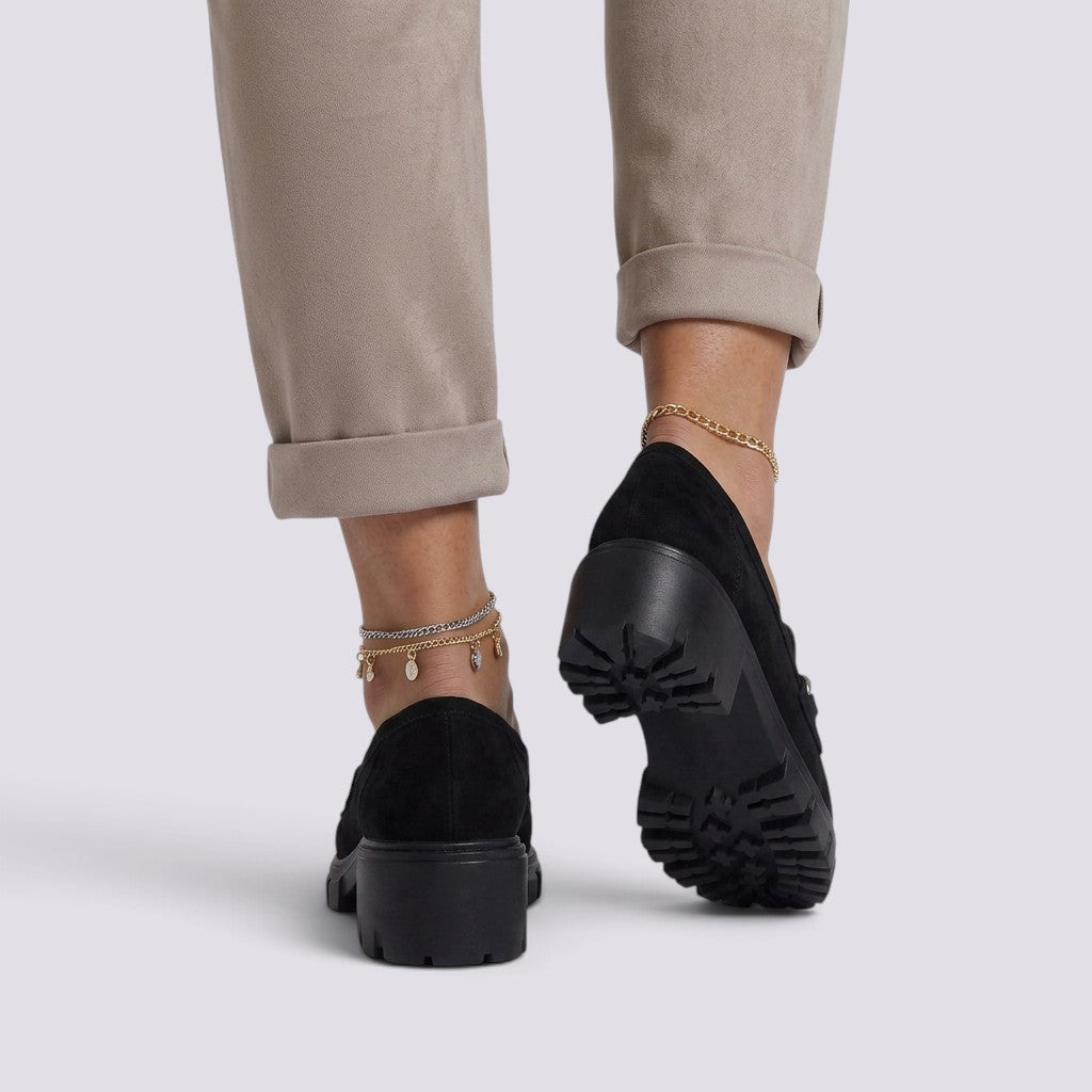 Mocasines Mujer con Tacón y Cadena