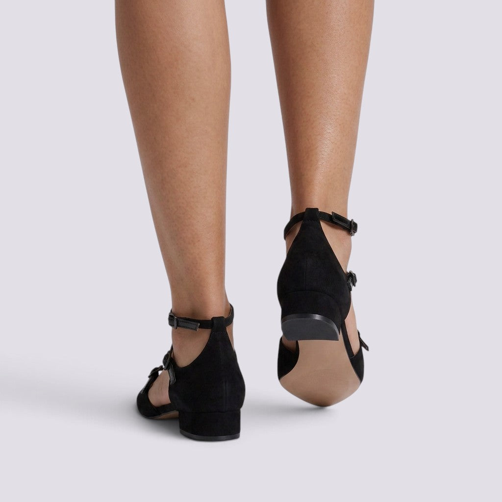 Zapatos Mujer Tacón Punta Fina con Hebilla