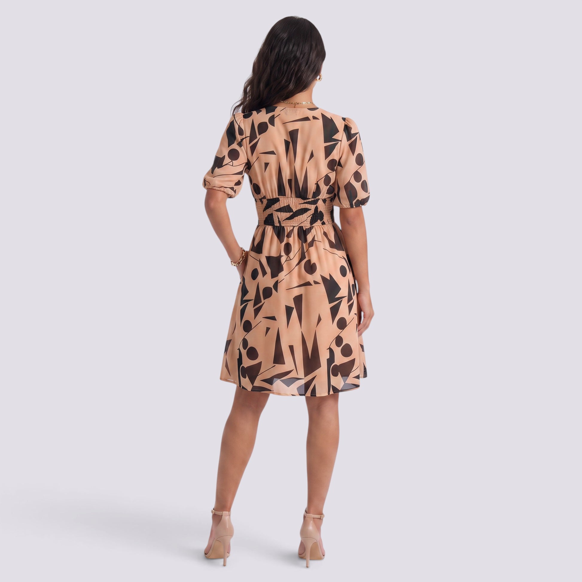 Vestido Corto Mujer Escote V Entallado