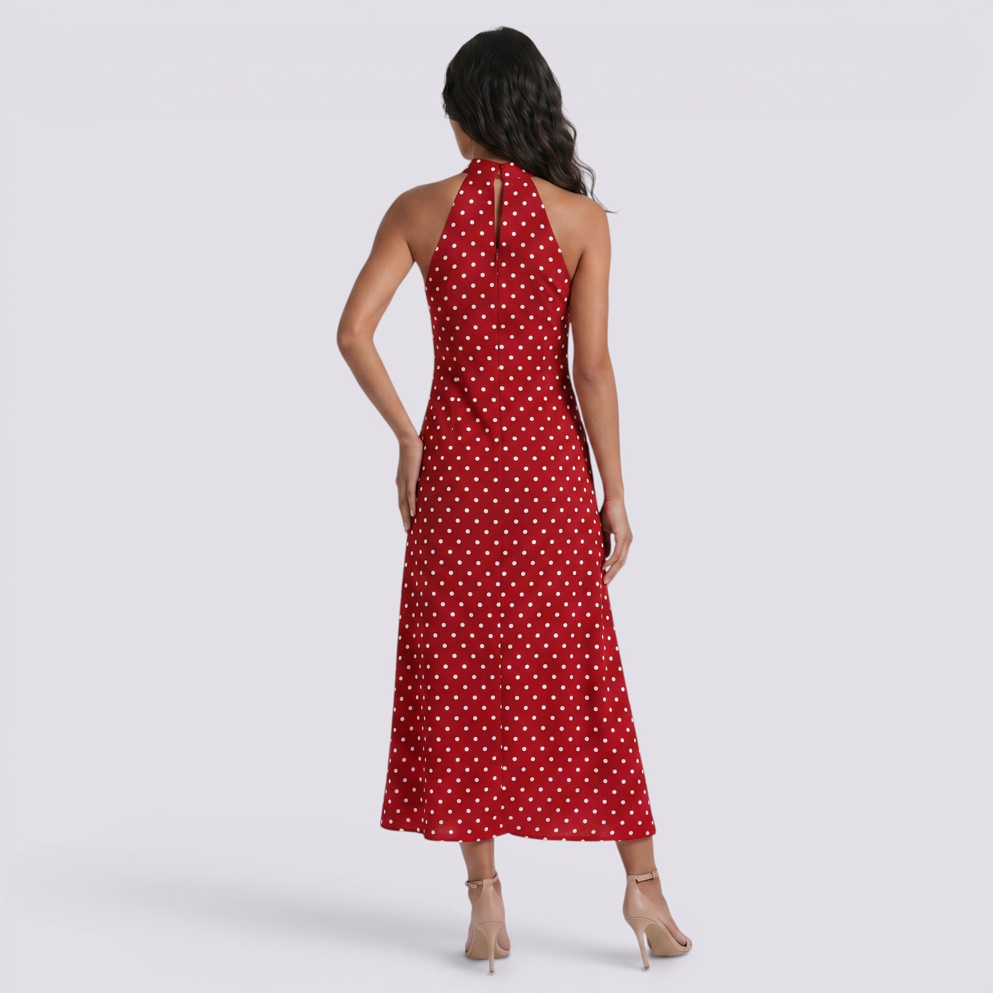 Vestido Halter Lunares Mujer Verano