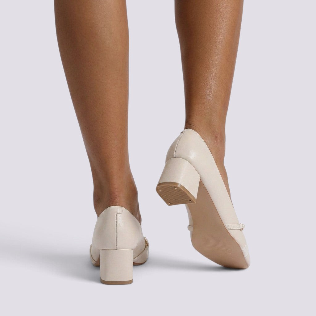 Zapatos de Tacón Mujer con Perlas