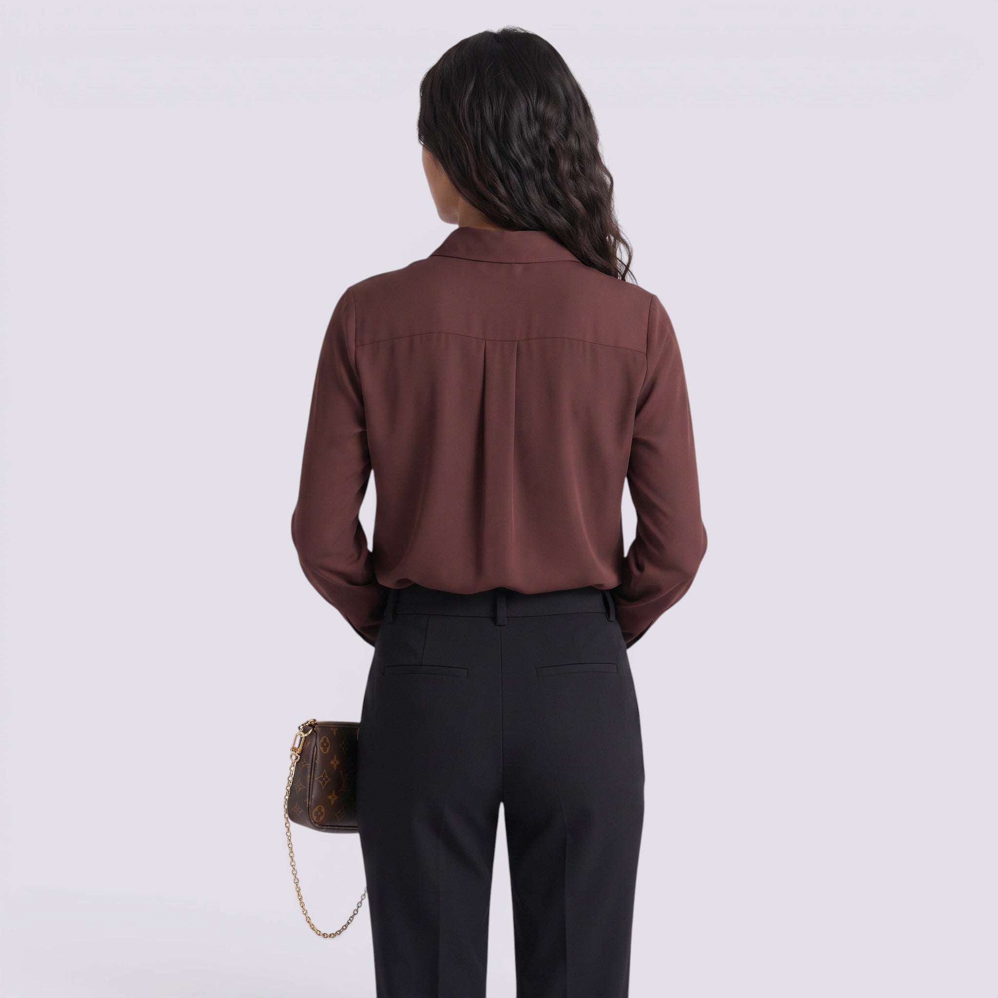 Blusa Mujer Manga Larga Cuello Pico