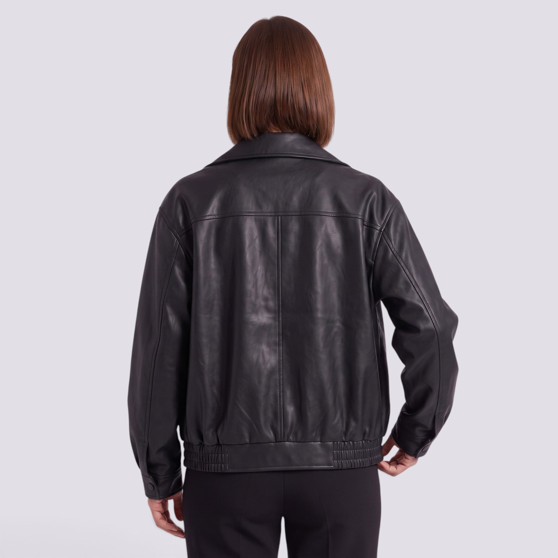 Chaqueta Mujer Motera Oversize con Cinturón Solapa