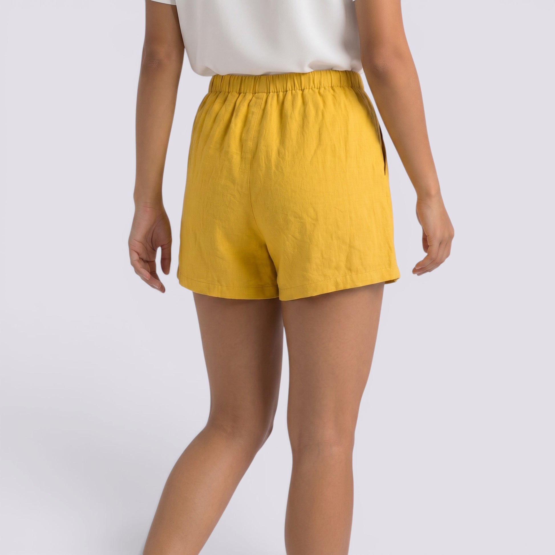 Pantalones Cortos Mujer Lino Elegante