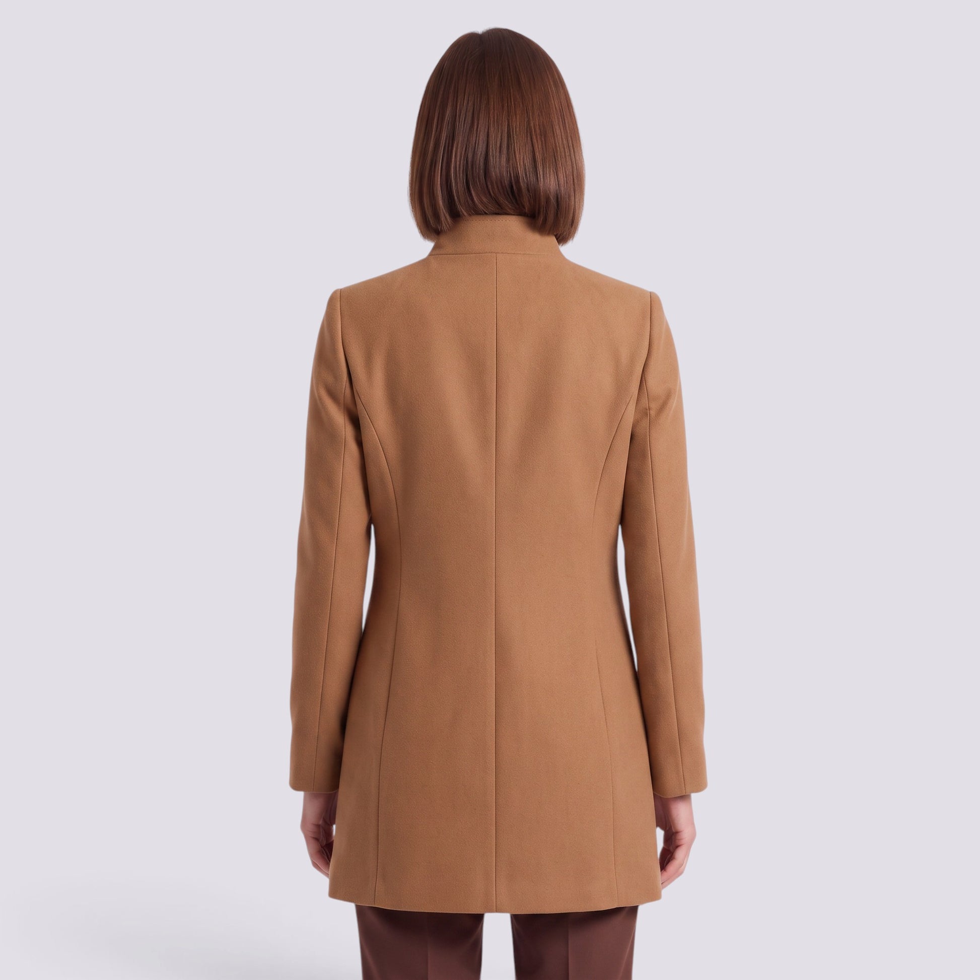 Abrigo Mujer Cruzado Entallado Elegante Bolsillos