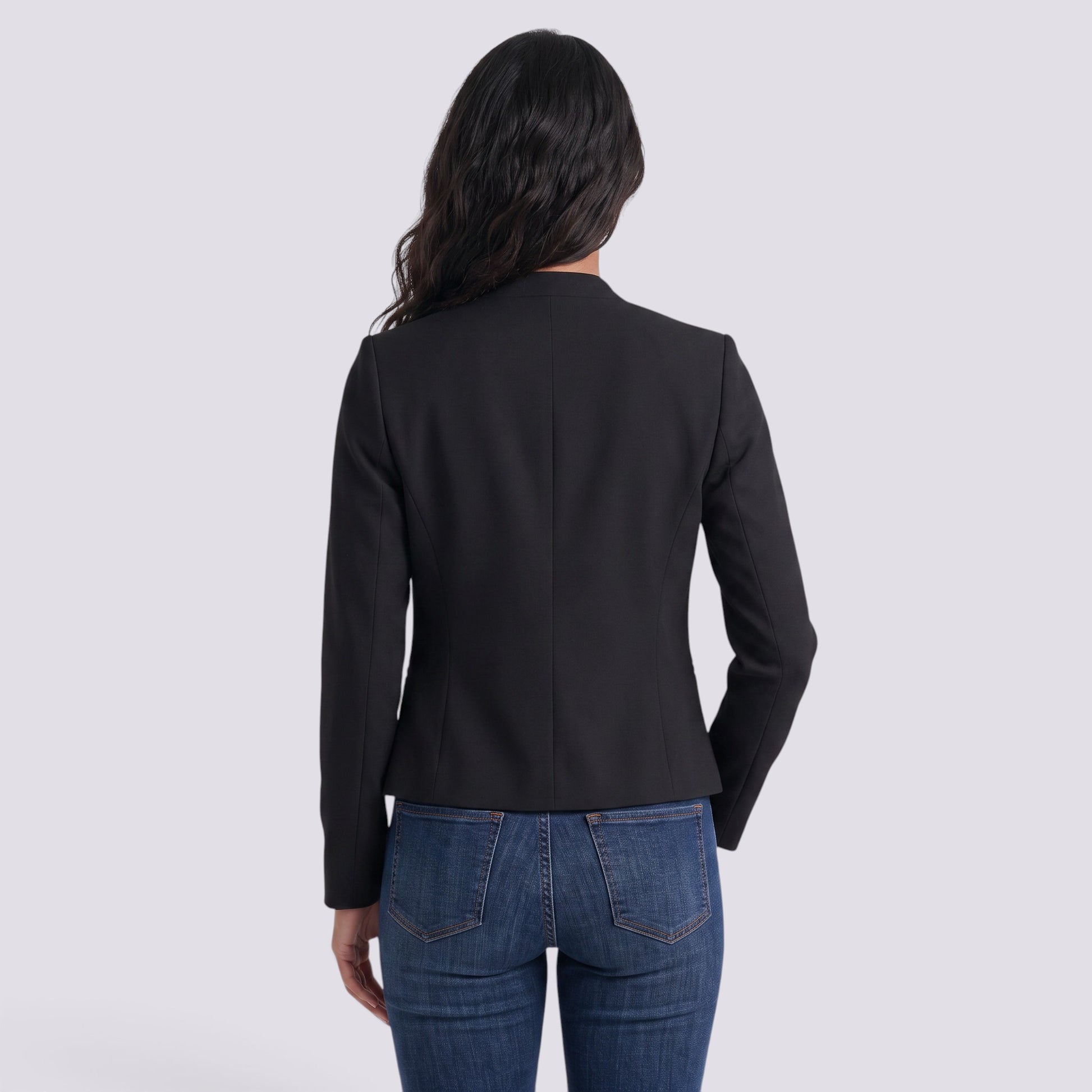 Blazer Mujer Entallado Cuello Mao