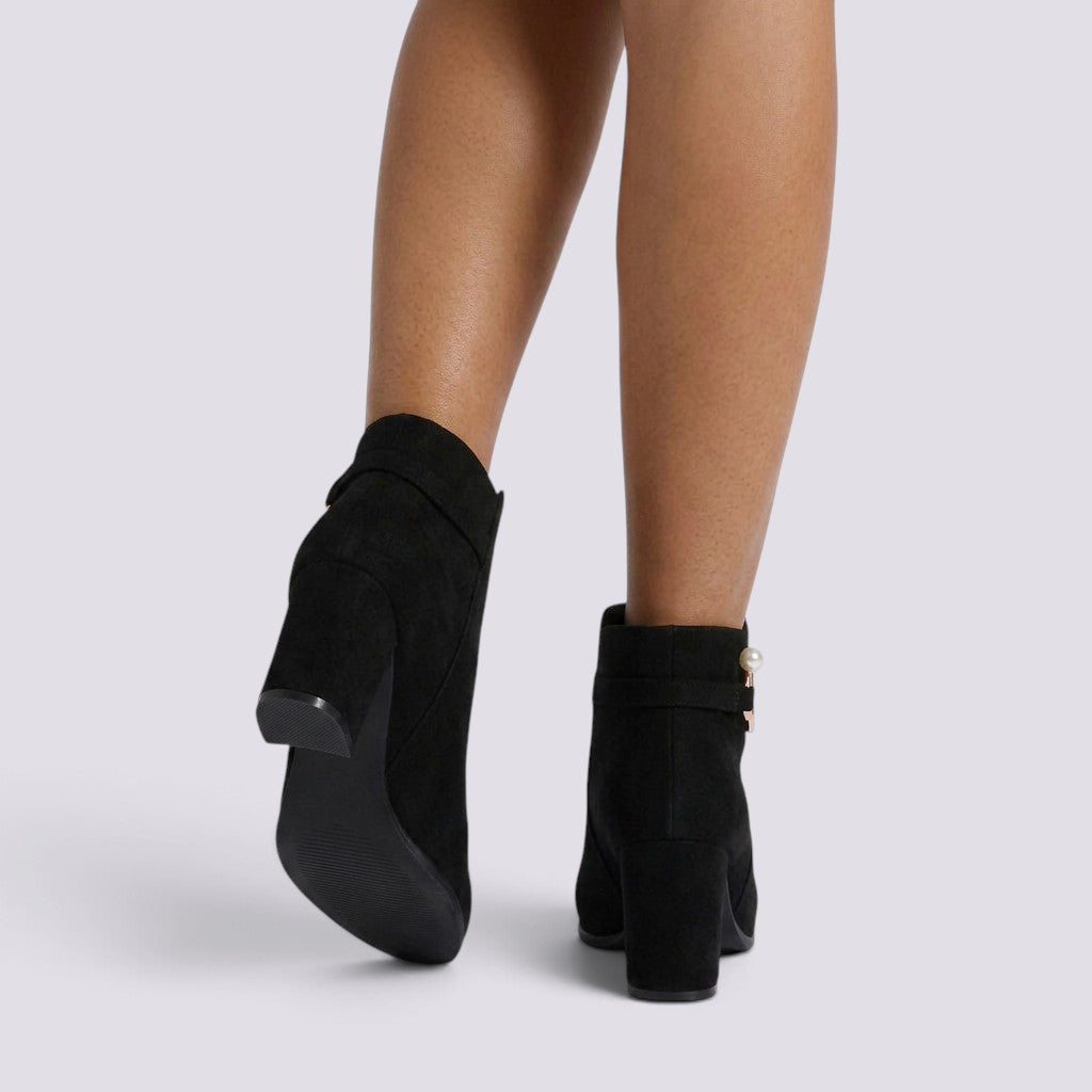 Botines Mujer Tacón Grueso Puntera Fina