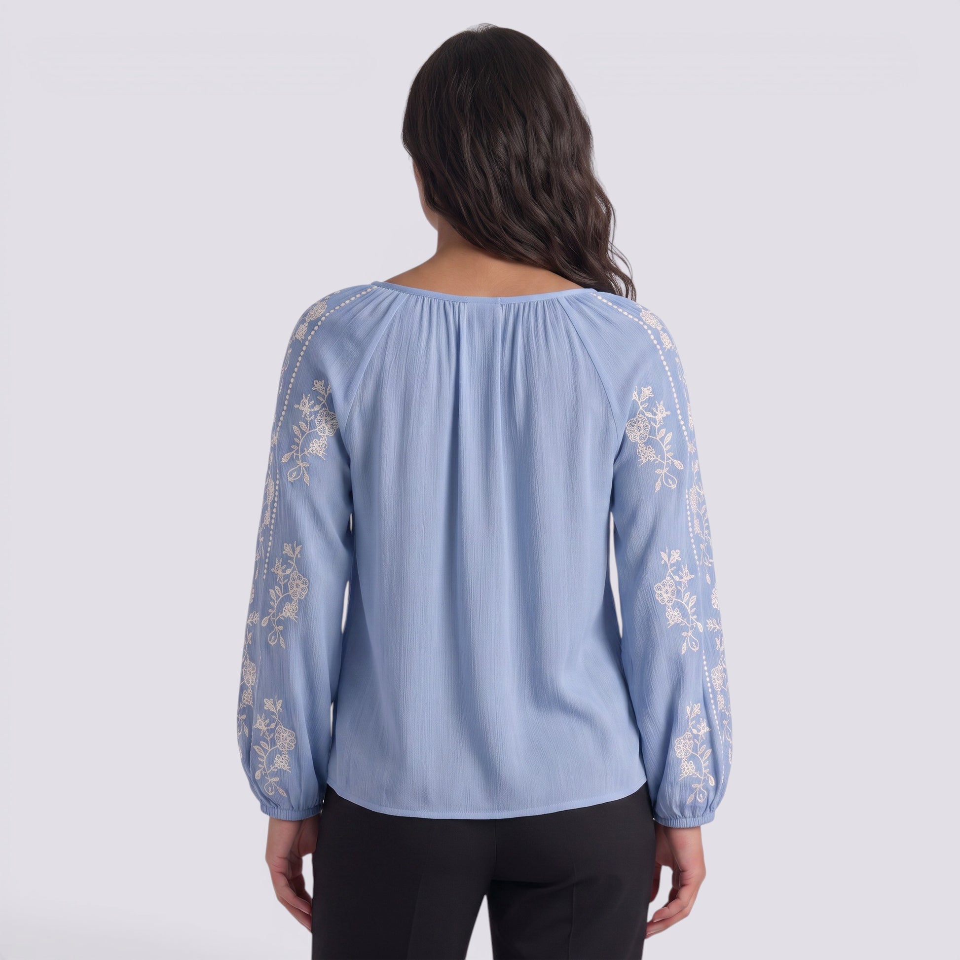 Blusa Mujer Manga Larga Bordada