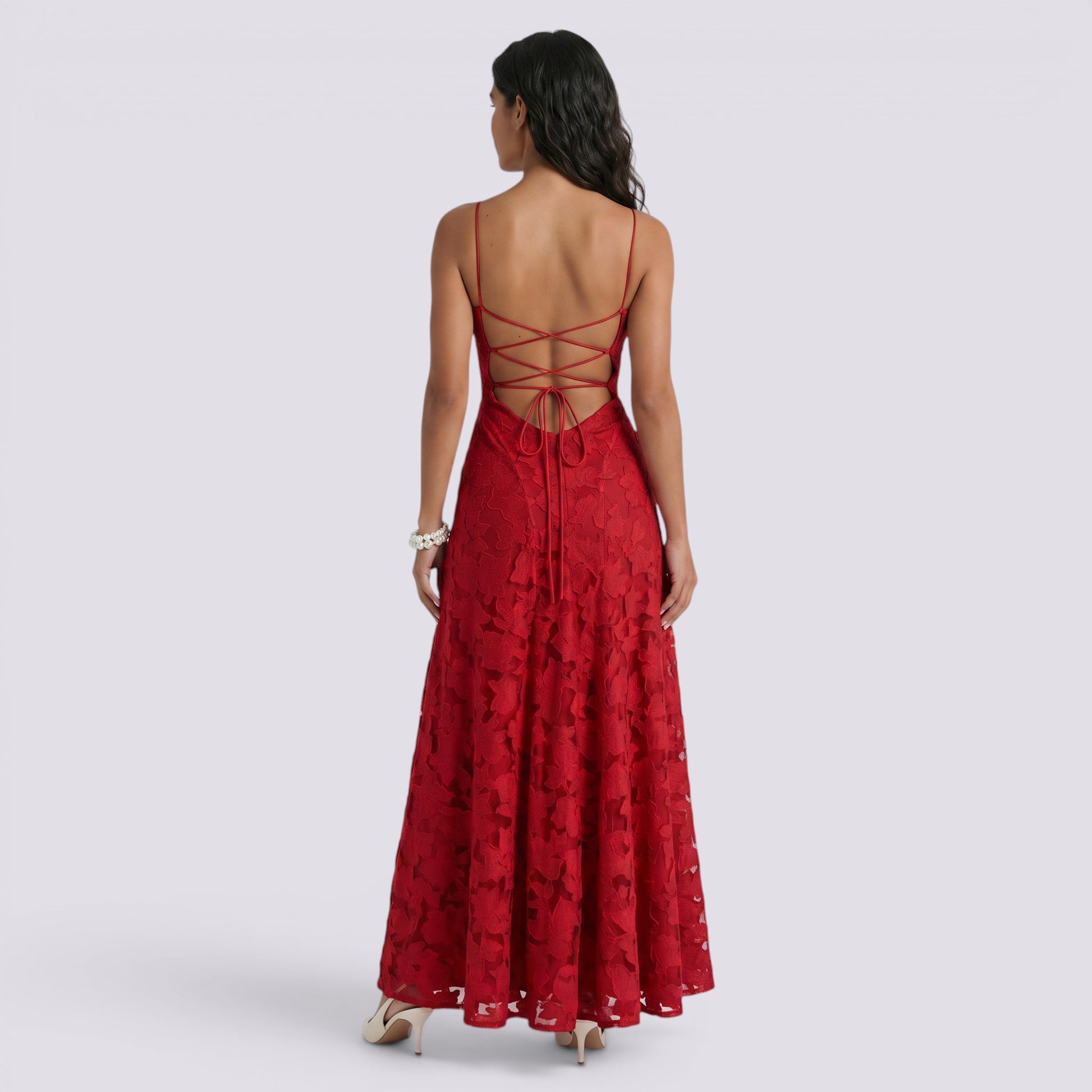 Vestido Largo Mujer Invitada Espalda Descubierta