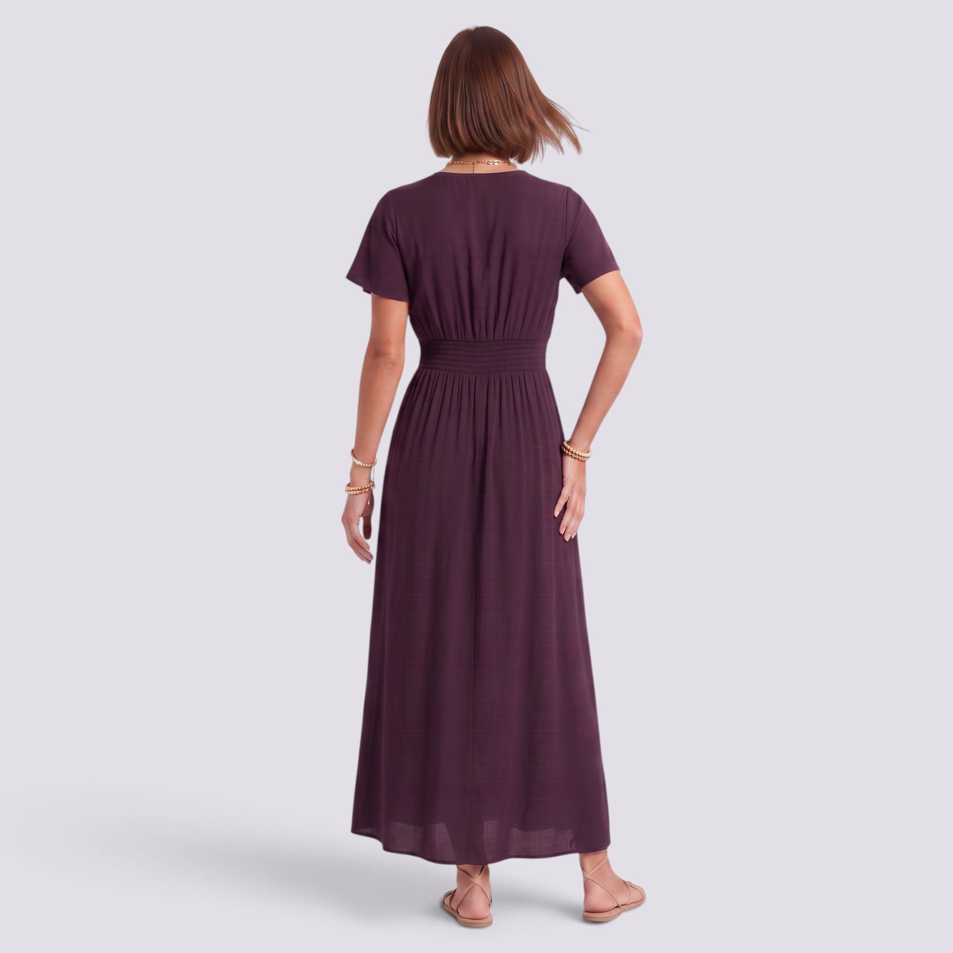 Vestido Largo Mujer Verano Elegante Manga Corta