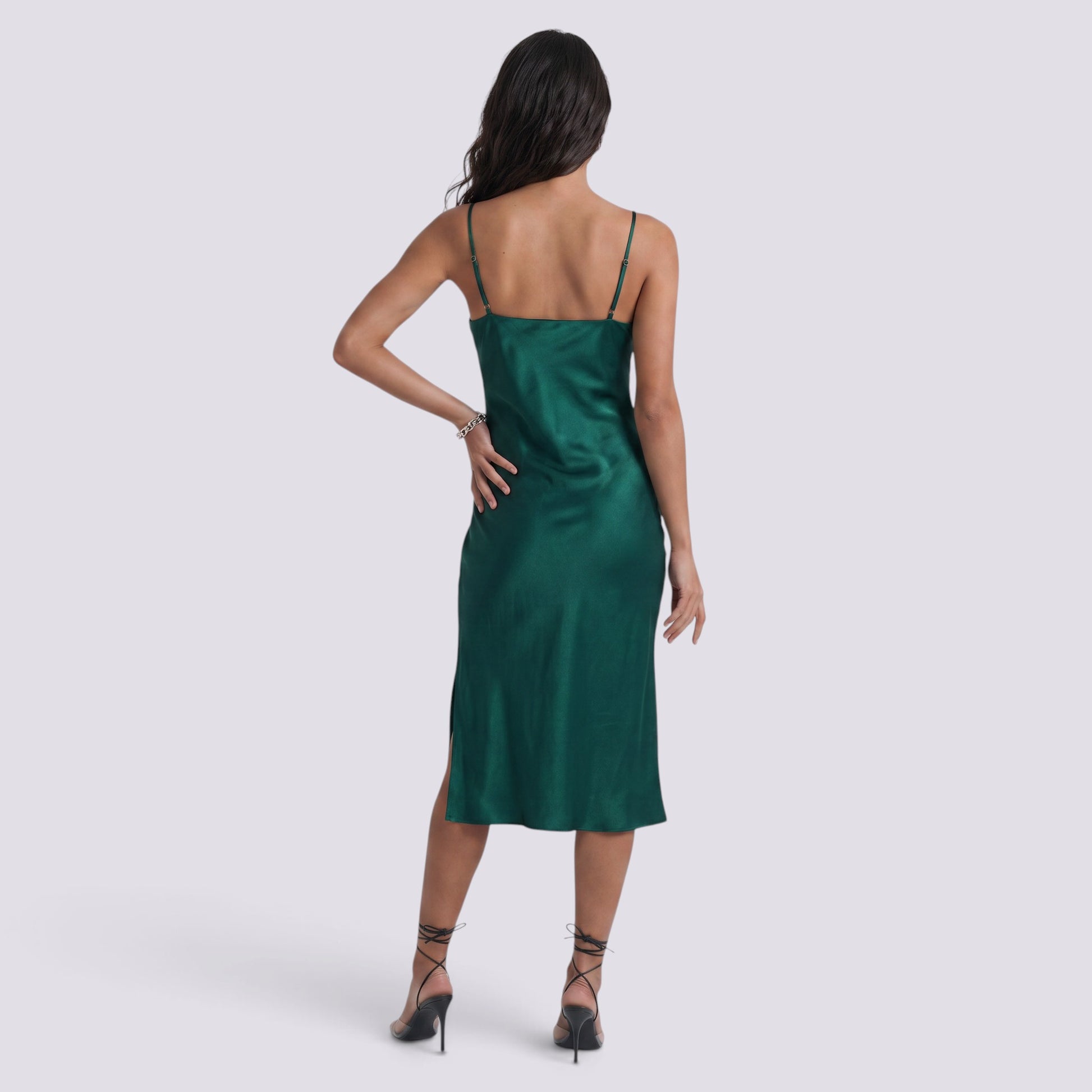 Vestido Midi Mujer Escote V