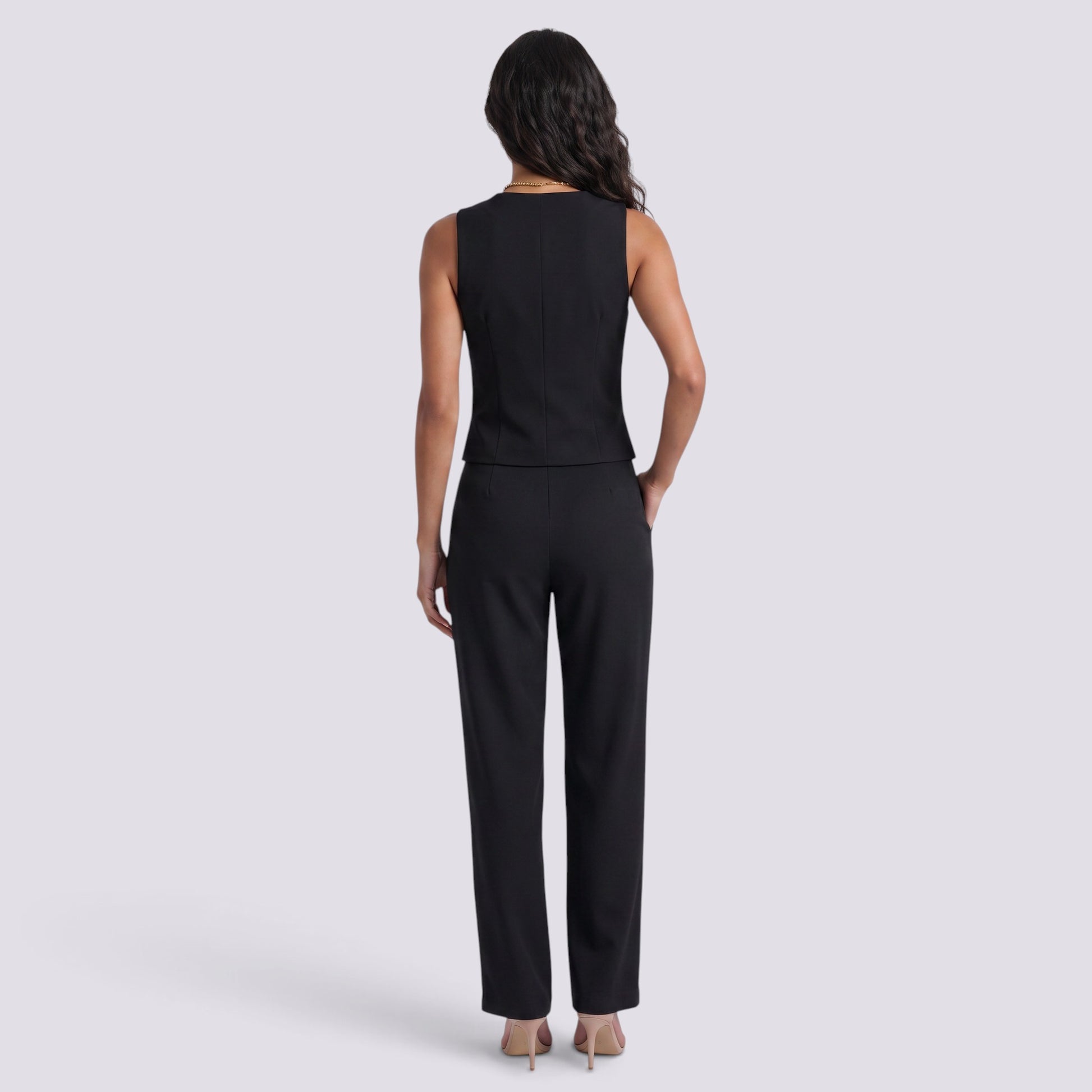 Conjunto Chaleco Pantalón Mujer Recto