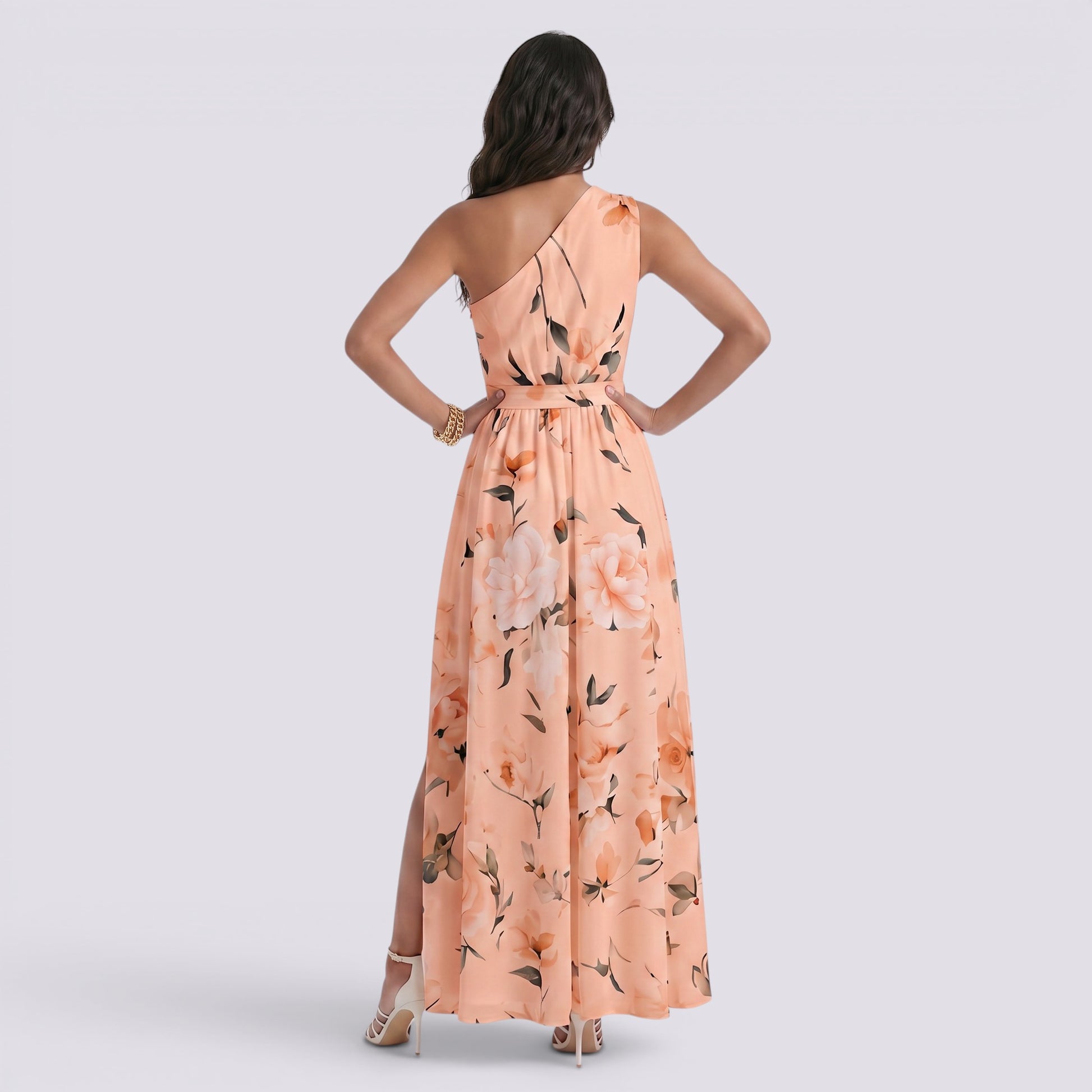 Vestido Largo Sin Mangas Mujer Estampado Elegante