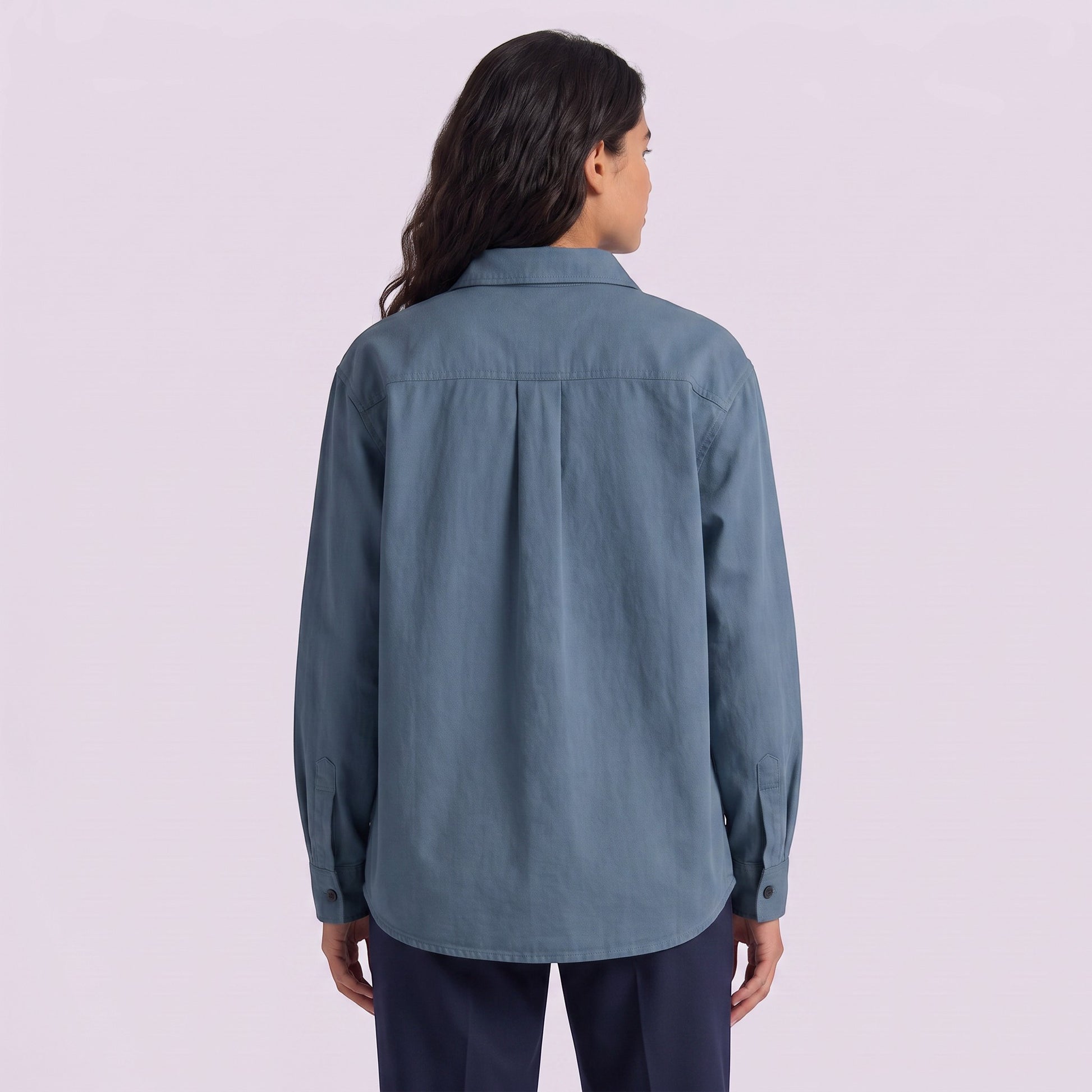 Camisa Mujer Oversize Algodón Manga Larga