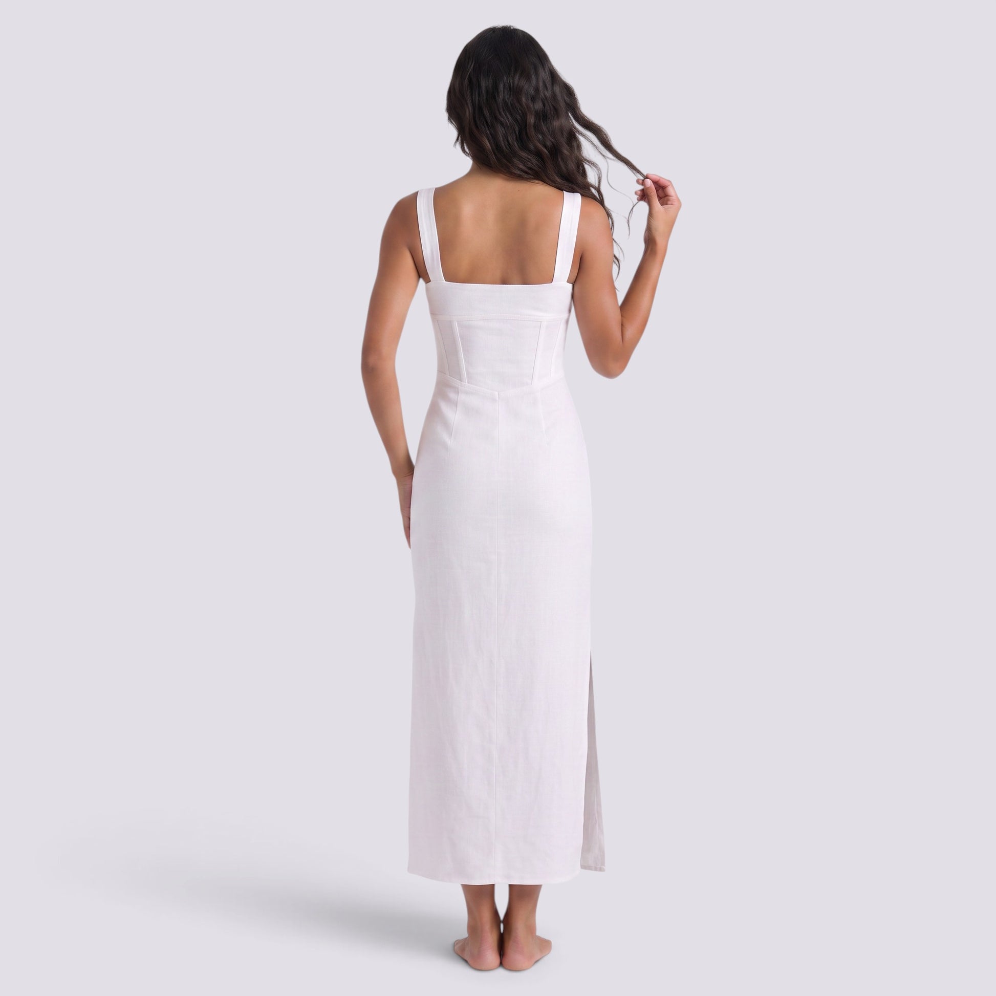 Vestido Mujer con Tirantes y Escote Cuadrado