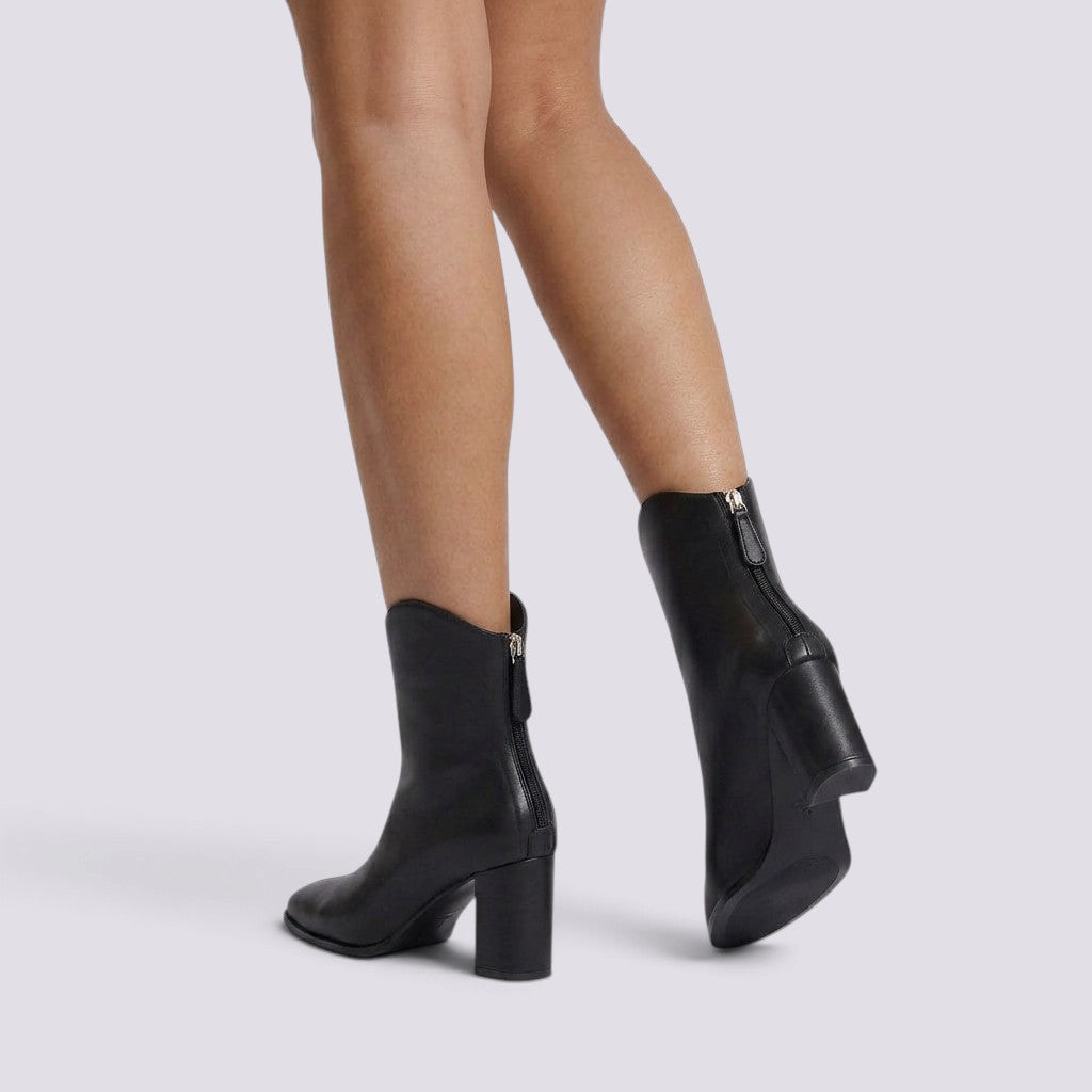 Botines Mujer Piel Punta Fina Caña Media