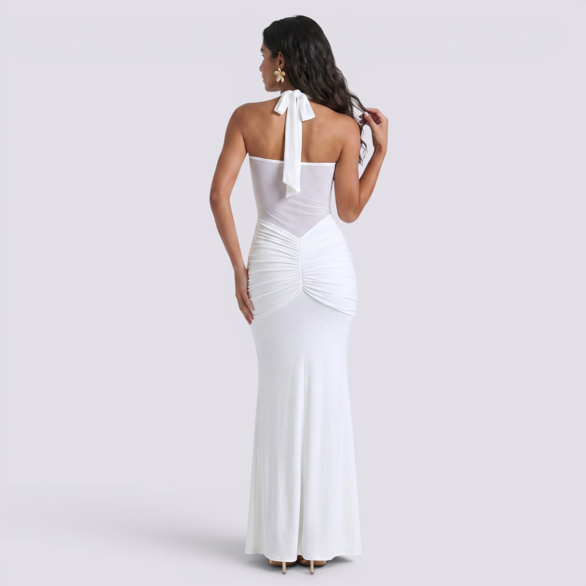 Vestido Largo Halter Mujer Fiesta Espalda Descubierta