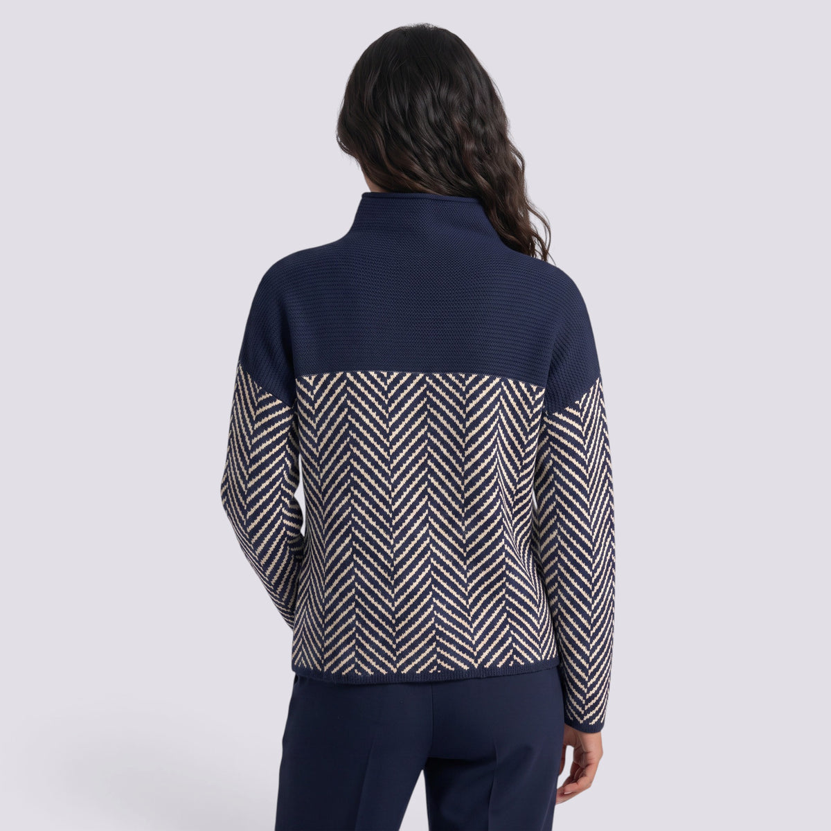 Jersey Mujer Cuello Alto Punto Grueso