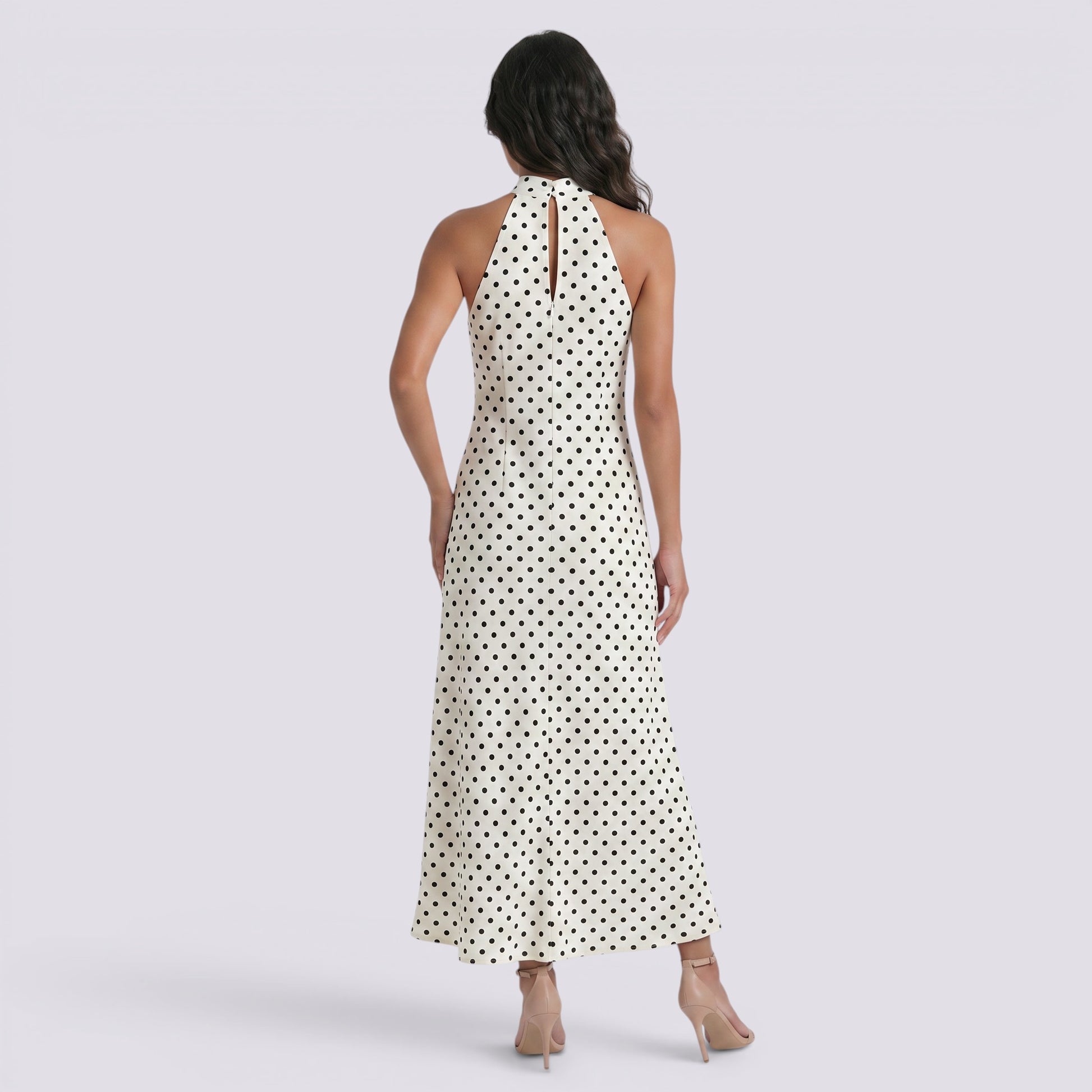 Vestido Halter Lunares Mujer Verano