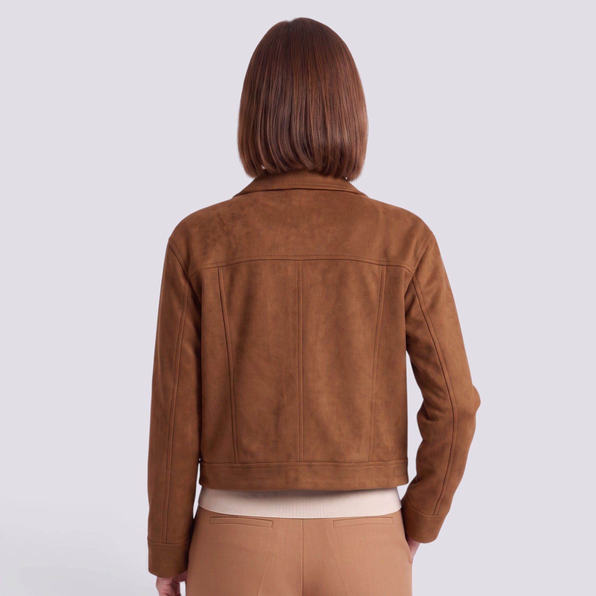 Chaqueta Corta Mujer Efecto Ante