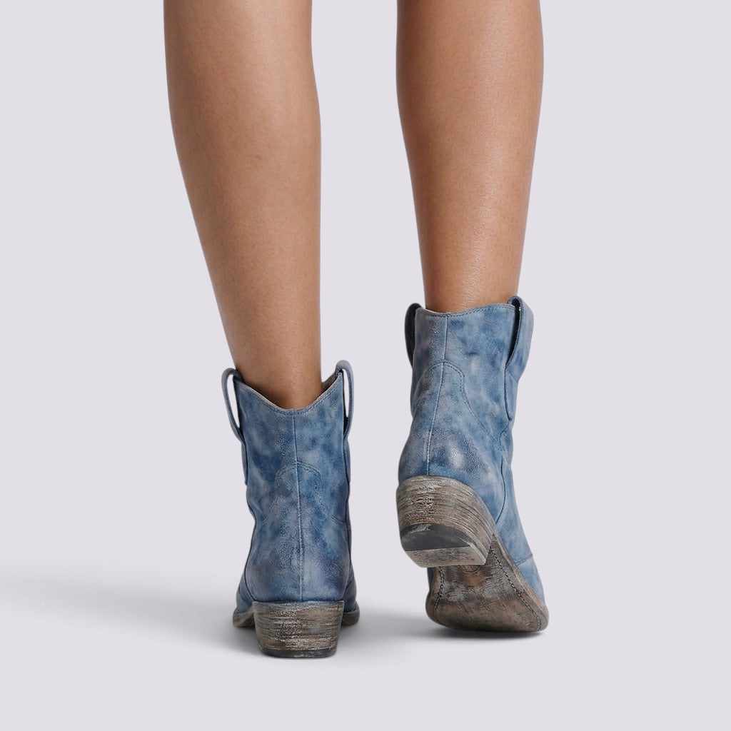 Botines Mujer Ante Tacón Cuadrado