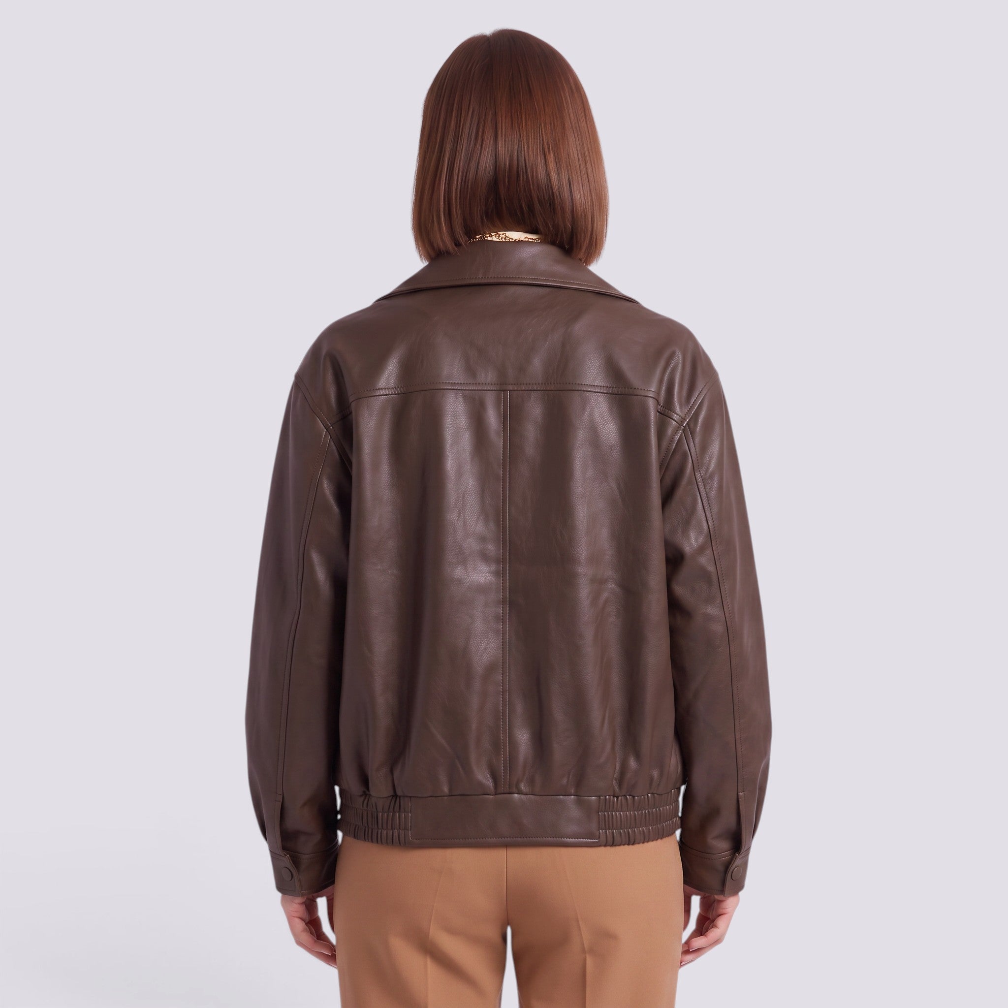Chaqueta Mujer Motera Oversize con Cinturón Solapa