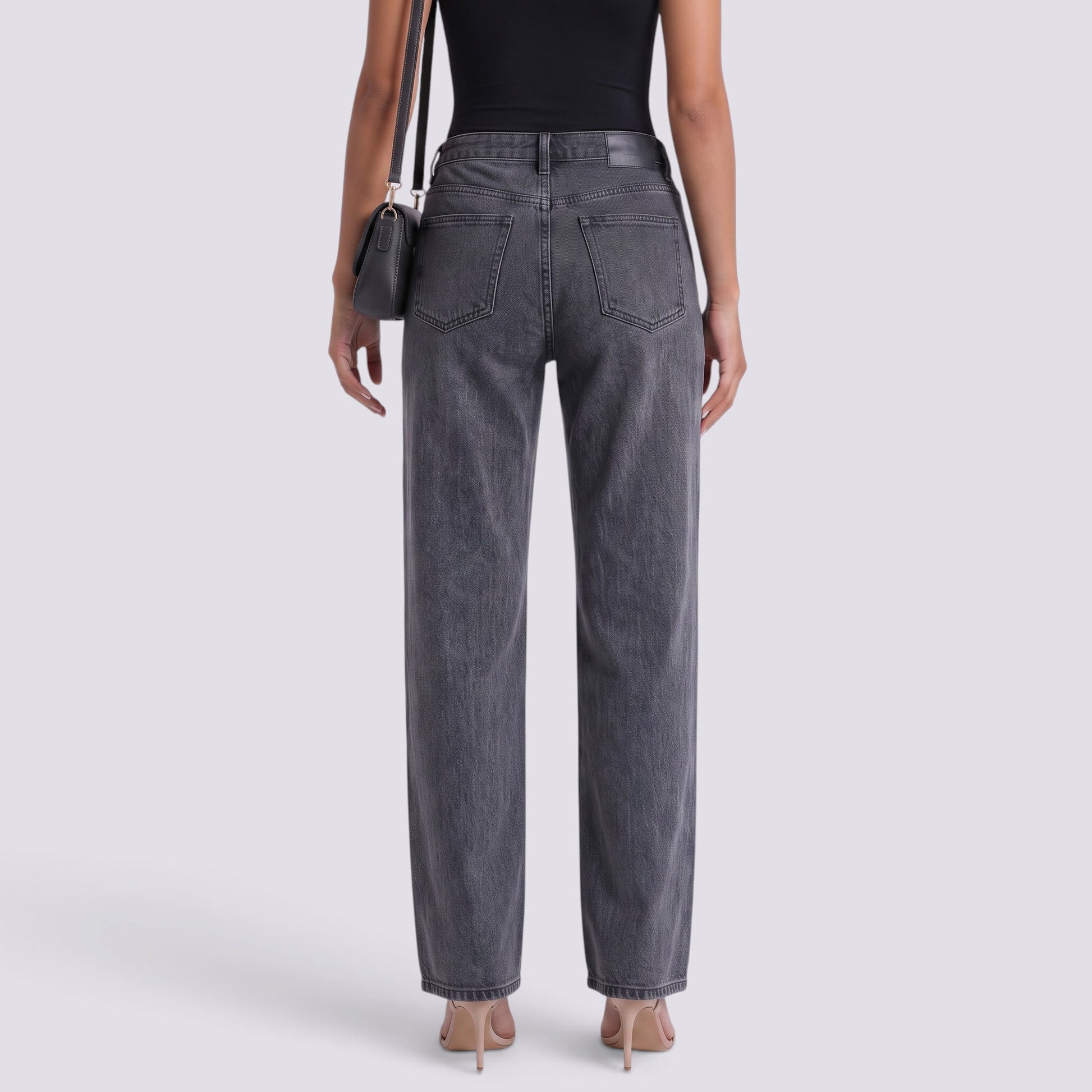 Pantalón Vaquero Mujer Pierna Ancha Cintura Alta