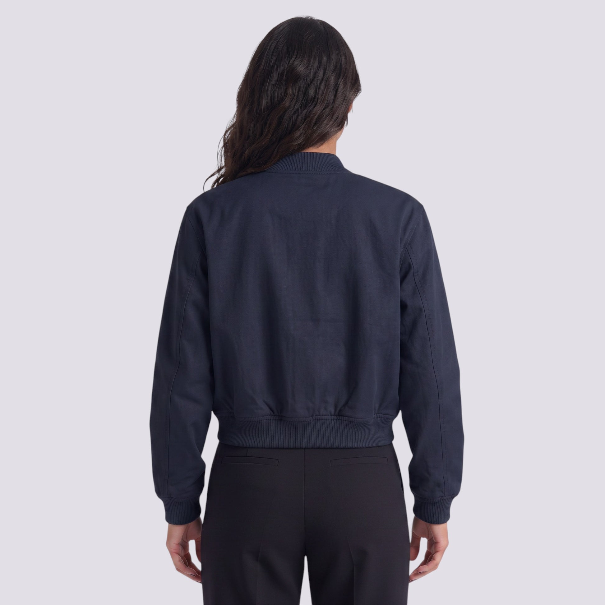 Chaqueta Mujer Cuello Alto Bolsillos Grandes