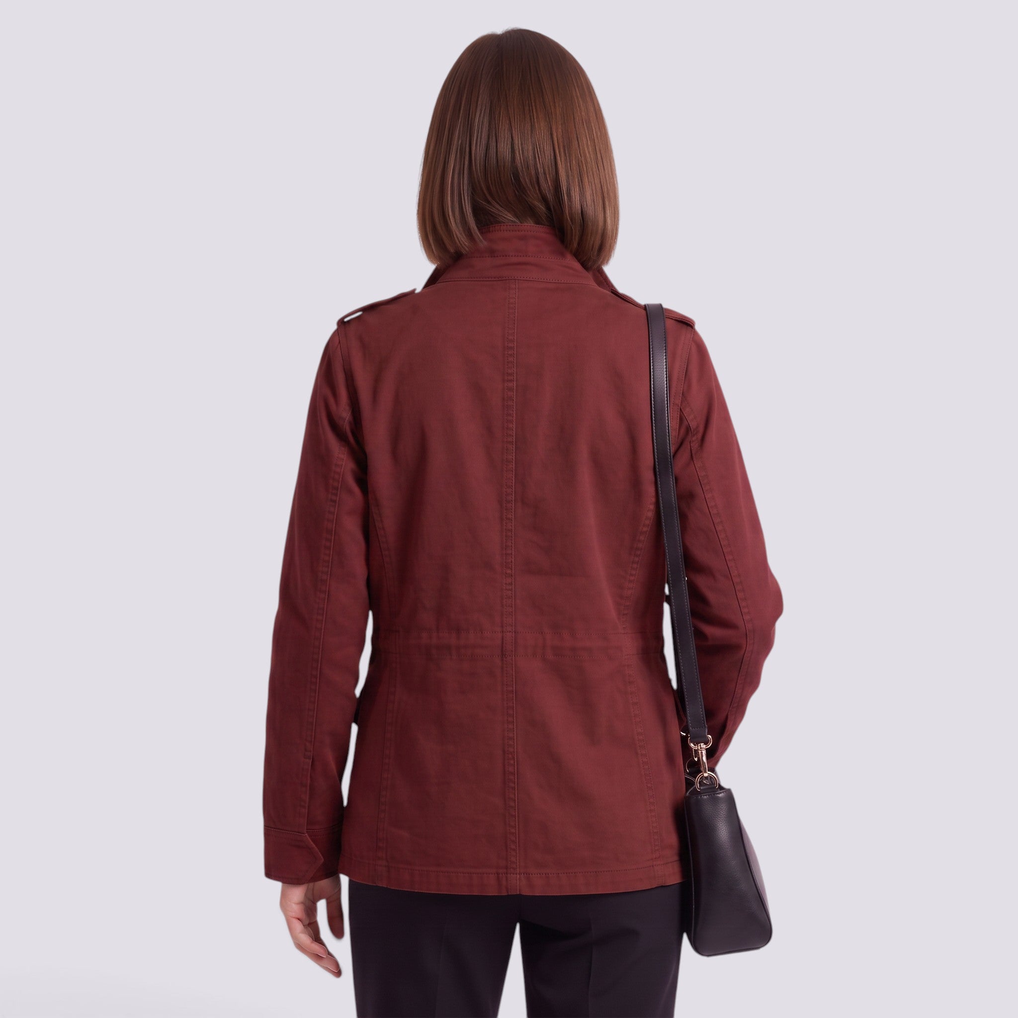 Chaqueta Mujer Holgada con Cremallera Solapa