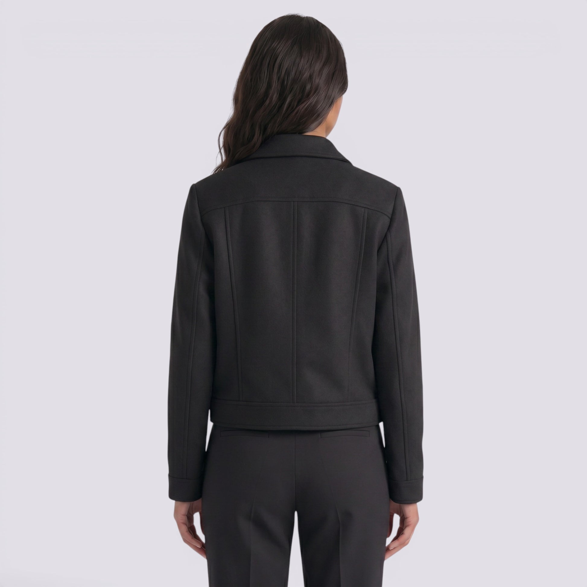 Chaqueta Mujer Corta con Cremallera Frontal