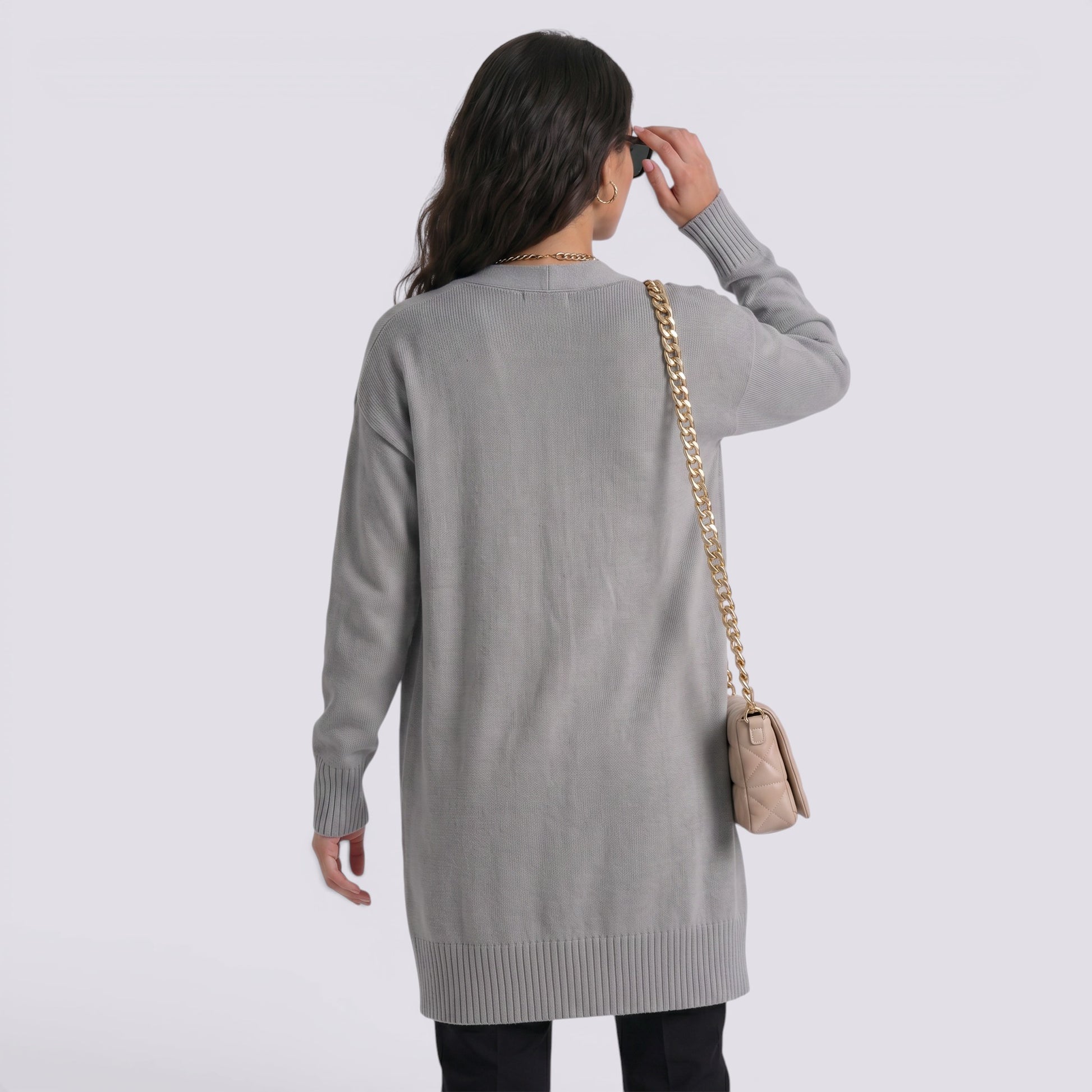 Cárdigan Mujer Largo Oversize de Punto