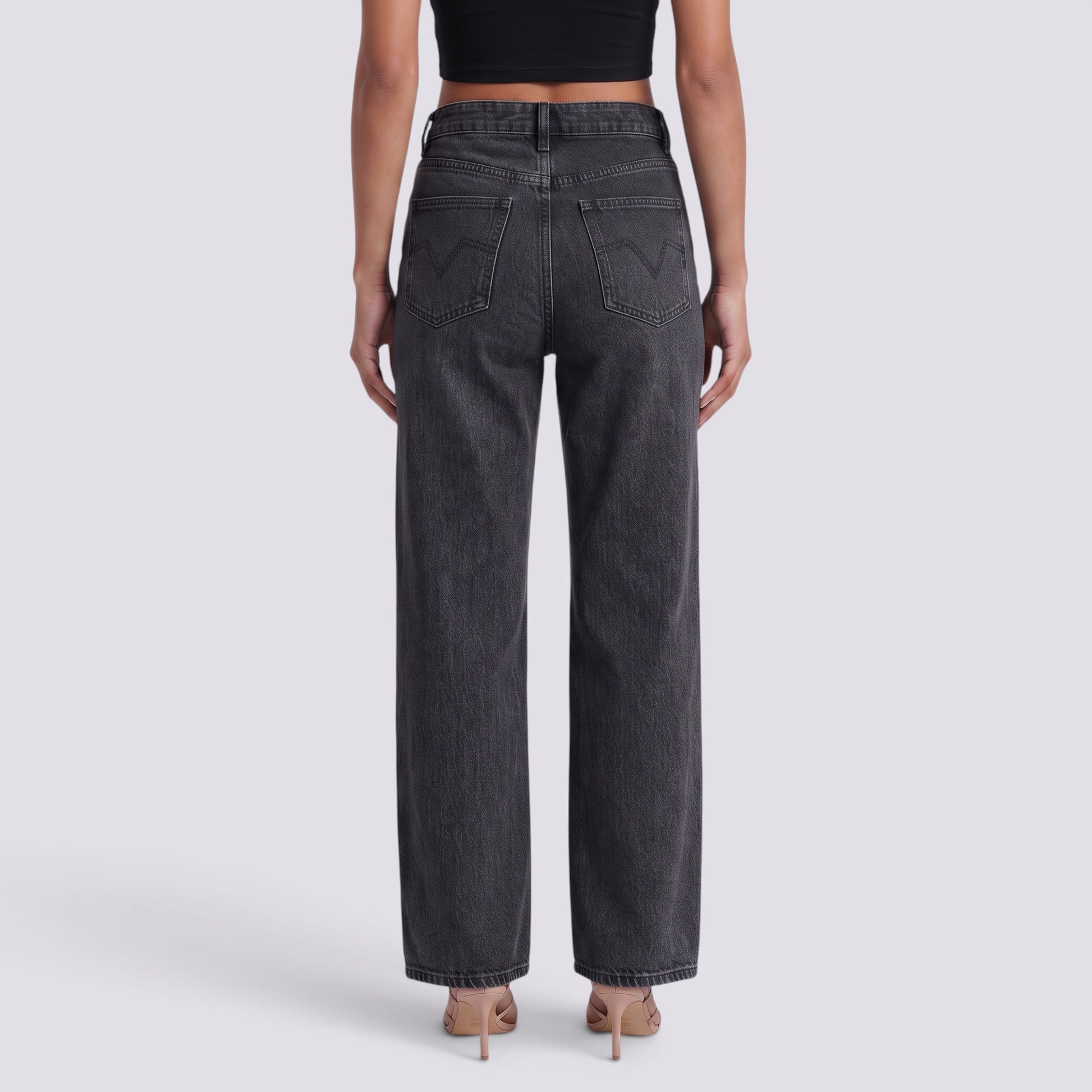 Pantalón Vaquero Mujer Recto Tiro Alto Clásico