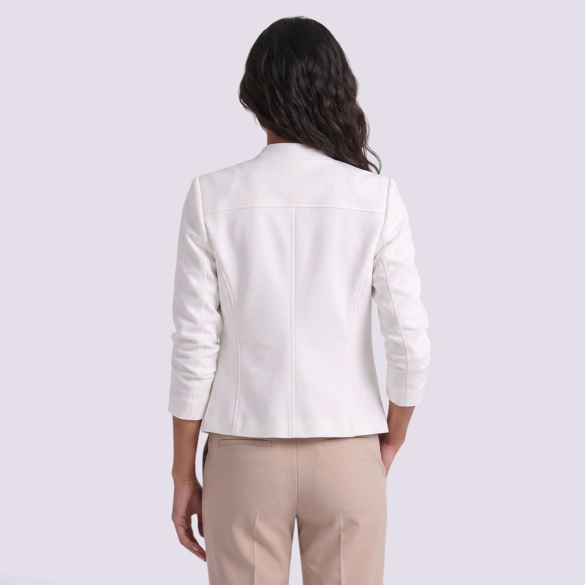 Blazer Mujer Entallado Cuello Mao