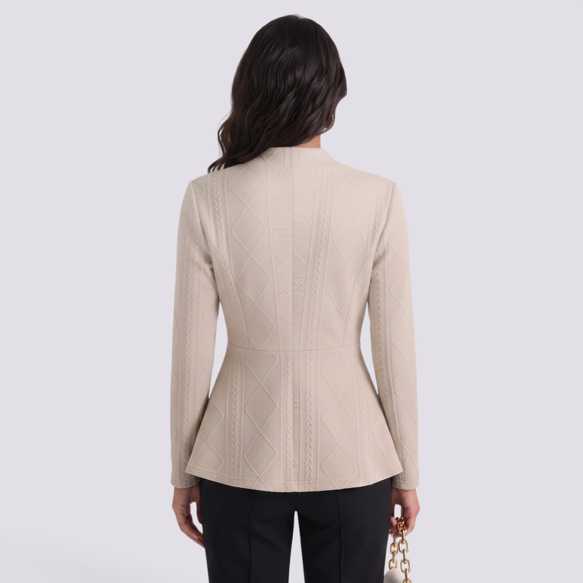 Blazer Mujer Entallado Jacquard Textura