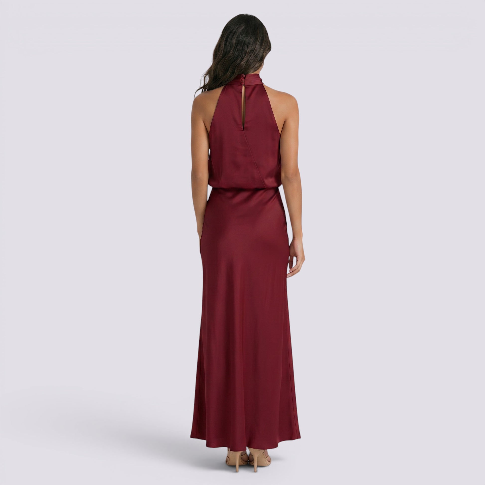 Vestido Largo Mujer Fiesta Satinado