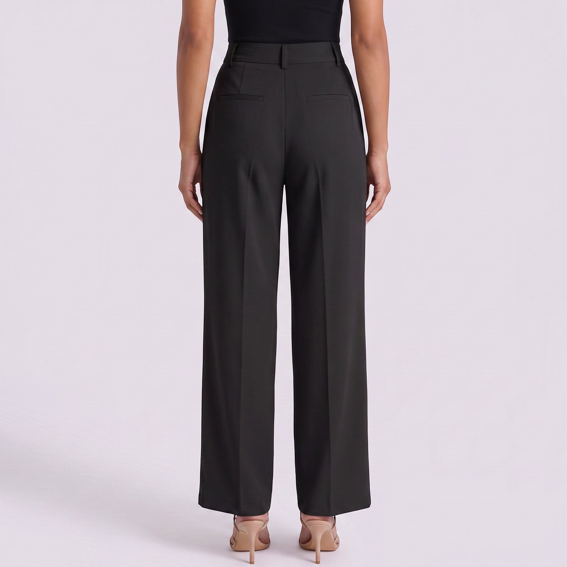 Pantalón Ancho Mujer Cintura Alta con Cordón