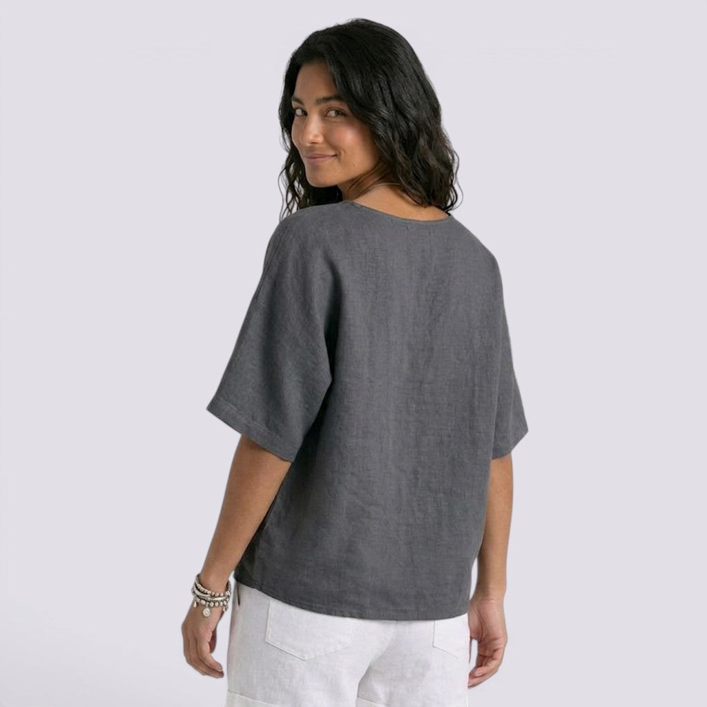 Camiseta Mujer Holgada Lino Verano