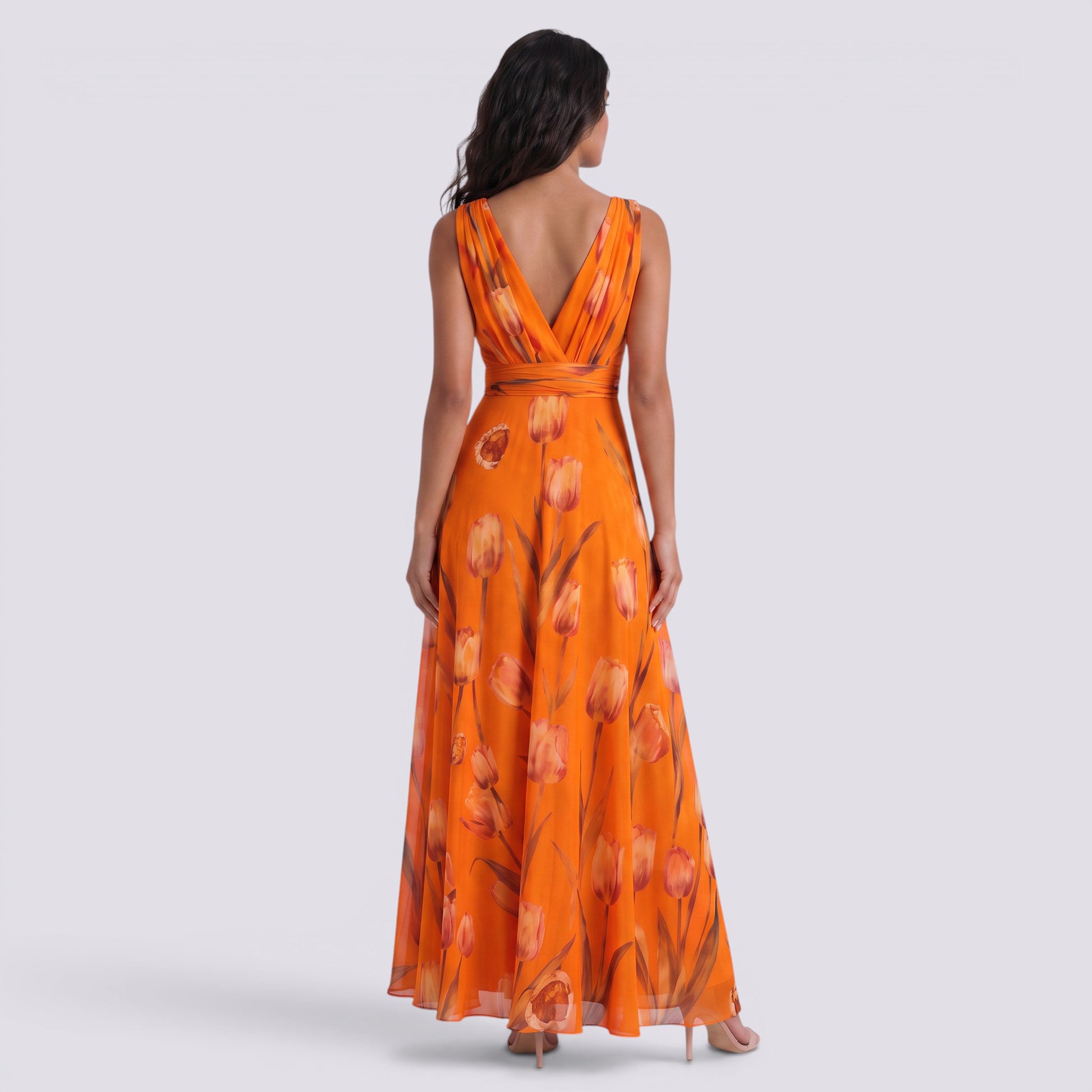 Vestido Largo Fiesta Floral Estampado