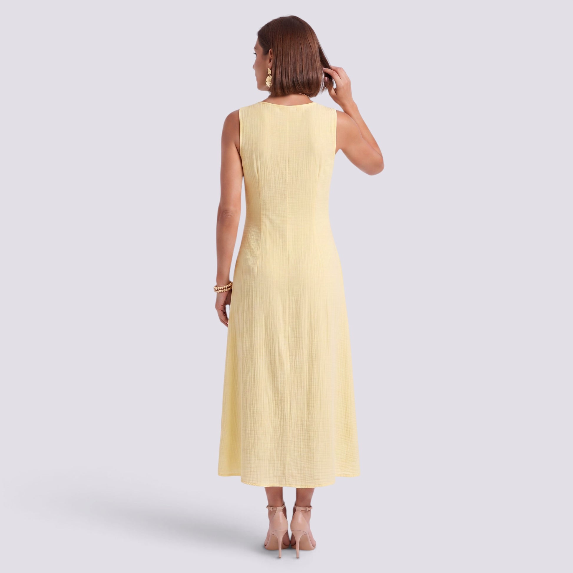 Vestido Cruzado Mujer Elegante Talle Alto